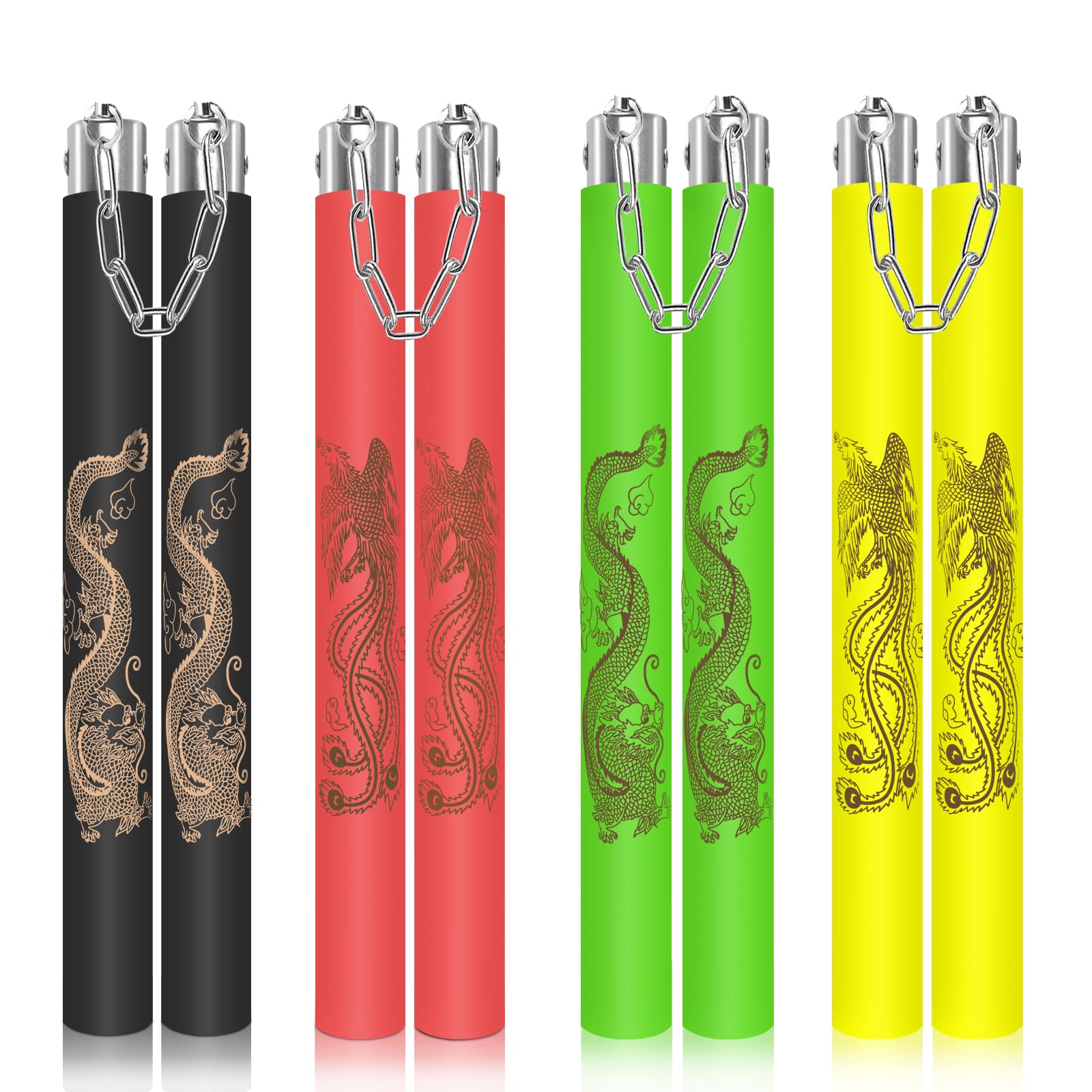 MARCOLO Nunchucks - Nunchucks - Nunchucks de espuma mejorados para niños y adultos, seguros y duraderos con conector de cadena de rodamiento de bolas para profesionales y principiantes