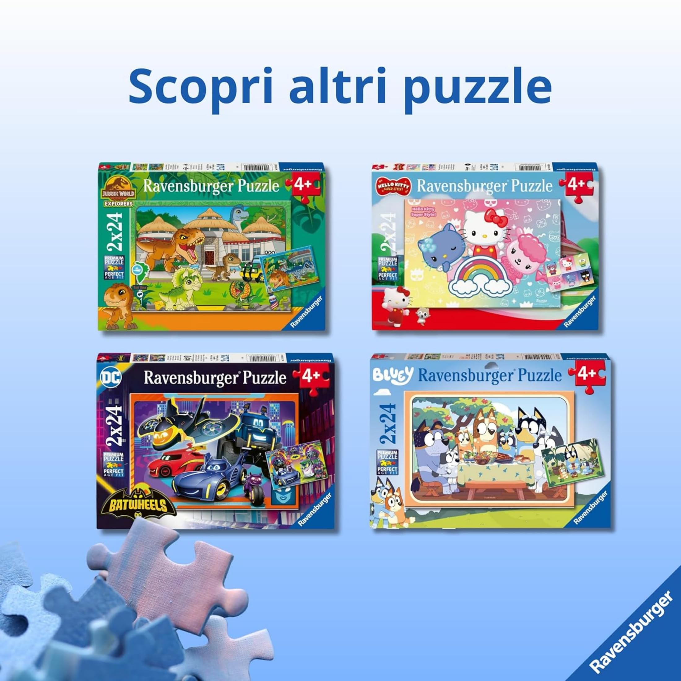 Ravensburger - Puzzle Bambini 4 Anni 2x24 Pezzi, Paw Patrol - Puzzle 4 Anni, Collezione Paw Patrol, Include 2 Puzzle 24 Pezzi, Giochi Educativi, Idee Regalo