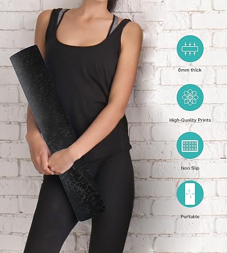Miniatura 4 de Knsbk Tapete de yoga ecológico antideslizante TPE para hombres y mujeres, tapete de entrenamiento grueso con correa de transporte, tapetes de