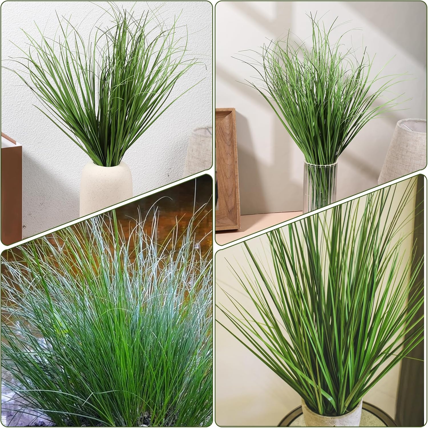 20 Pack Artificial Plants Onion Grass, Faux Shrubs Wheat Grass Greenery Stems Onion Grasss Greenery Faux Greenerys Stems for Home Decor, Fake Tall Grasss Plant for House Home Indoor Outdoor Office - Image 7