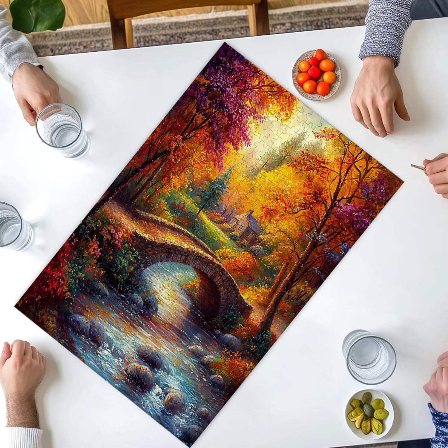 Puzzle 6000 elementów, puzzle dla dorosłych, wyzwanie puzzle, puzzle dla całej rodziny, napis na plecach, prezenty dla mężczyzn kobiet, temat: (jesienny las) z-691
