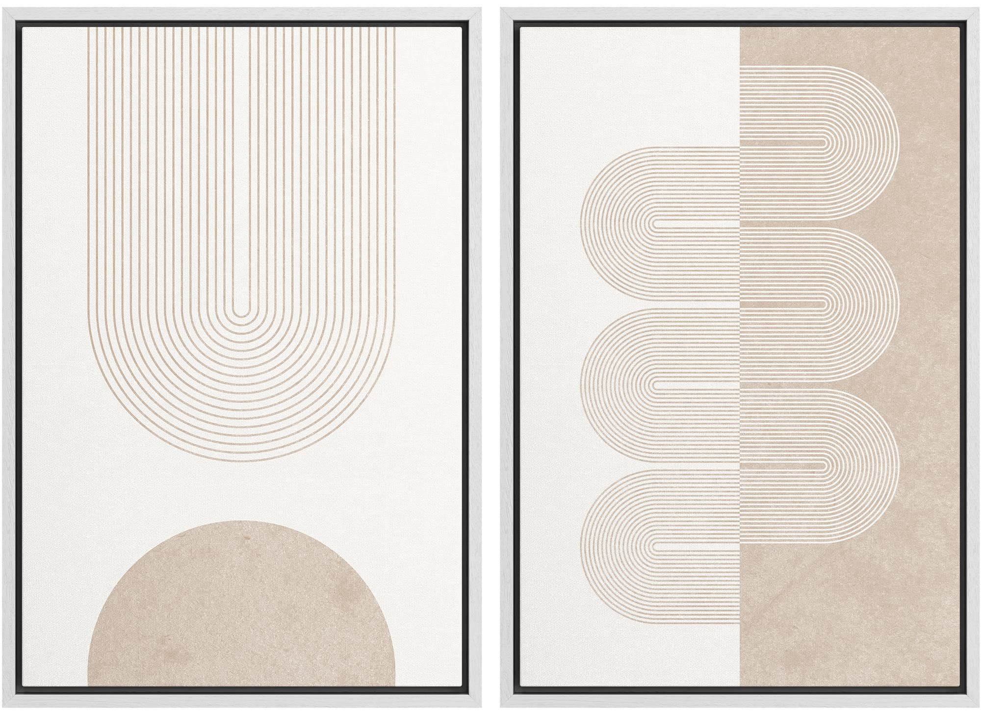 MUDECOR Framed Canvas Print Wall Art Set Watercolor Pastel Green Tan Landscape Abstract Shapes Illustrations Modern Art Decorative Contemporary for Living Room, Bedroom, Office - 16"x24"x2 Natural — view 73