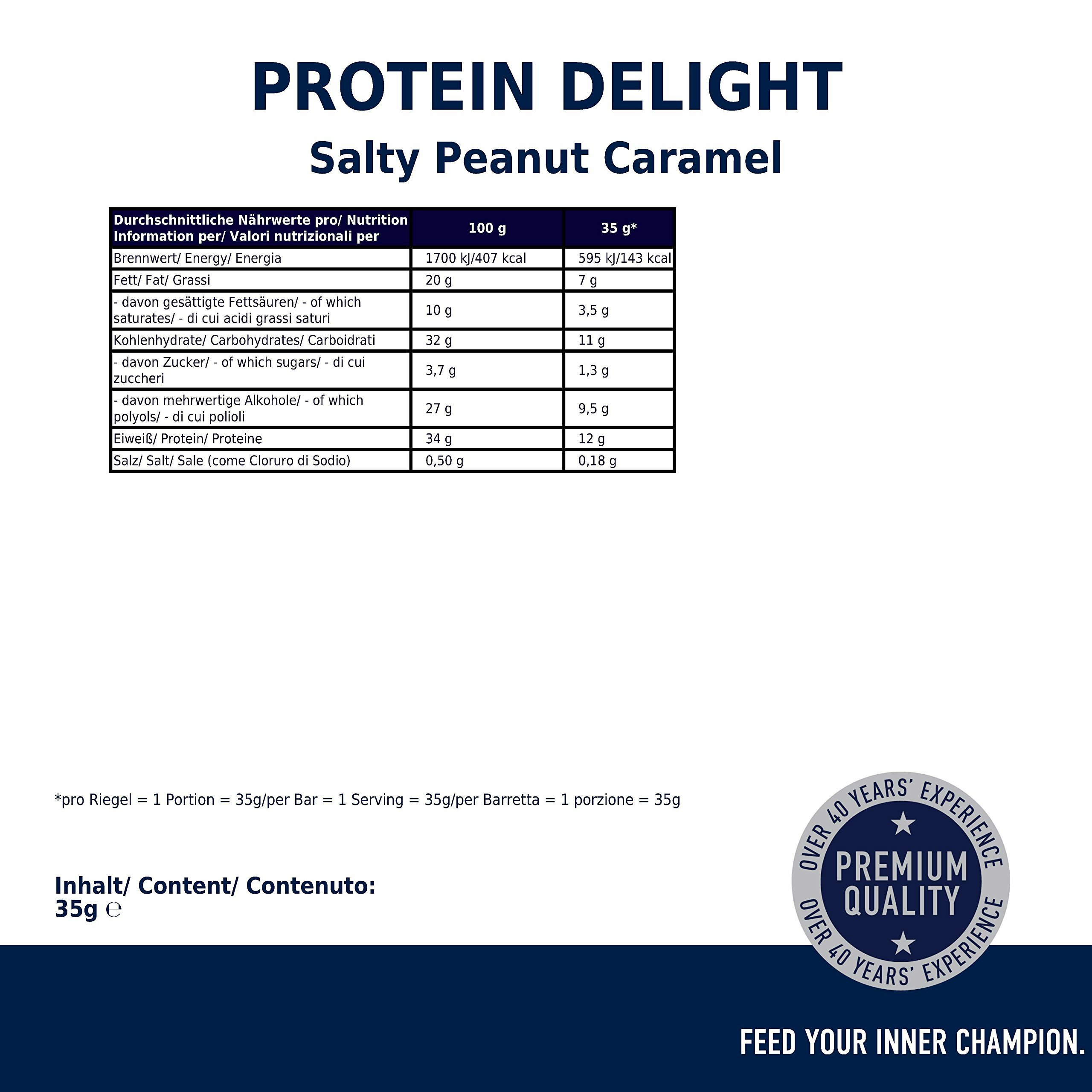 Multipower Protein Delight Eiweißriegel – 18 x 35 g Protein Riegel Box (630 g) – Leckerer Energieriegel – Salty Peanut Caramel (Packung mit 2)
