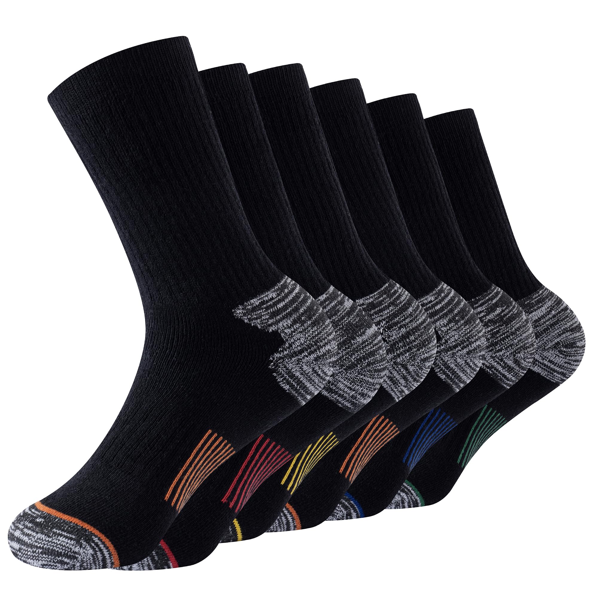 The Essentials Wardrobe 6PK Mens Thermal/Outdoor Socks - UK 12-15/EU 47-50 - Assorted