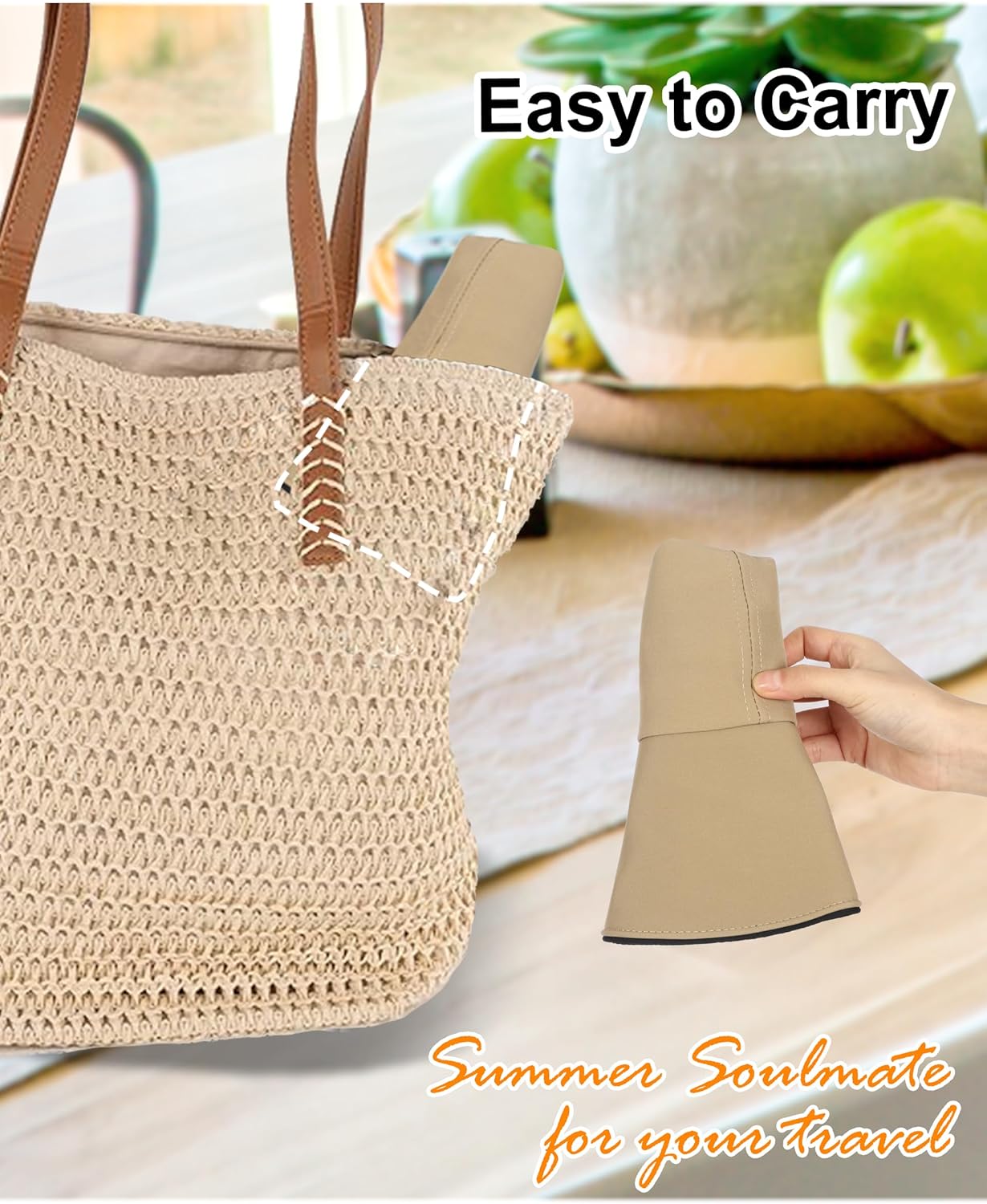 Sun Hat for Women Wide Brim Bucket Hats with Bow Ponytail Hole UV Protection Beach Cap for Summer UPF 50+ - Image 6