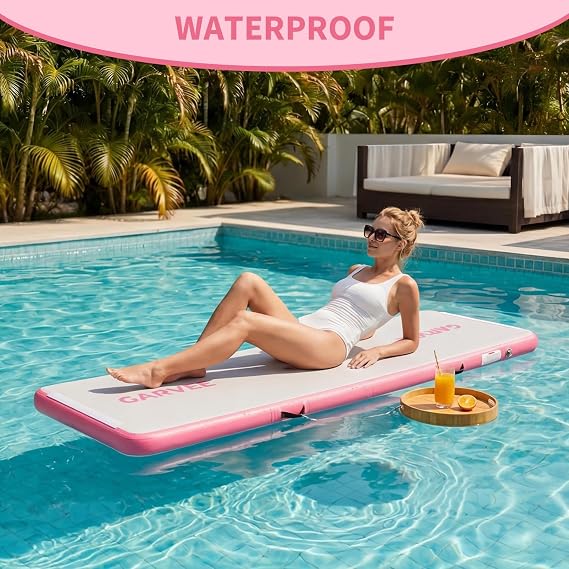 Air Gymnastics Track Tumbling Mat, Inflatable Air Gymnastics with Dual-Reinforced Sealed Edges, Gymnastics Mat Training Mats with Non-Slip Waterproof Surface for Gym, Taekwondo, Pool and Beach