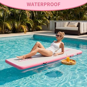 Air Gymnastics Track Tumbling Mat, Inflatable Air Gymnastics with Dual-Reinforced Sealed Edges, Gymnastics Mat Training Mats with Non-Slip Waterproof Surface for Gym, Taekwondo, Pool and Beach