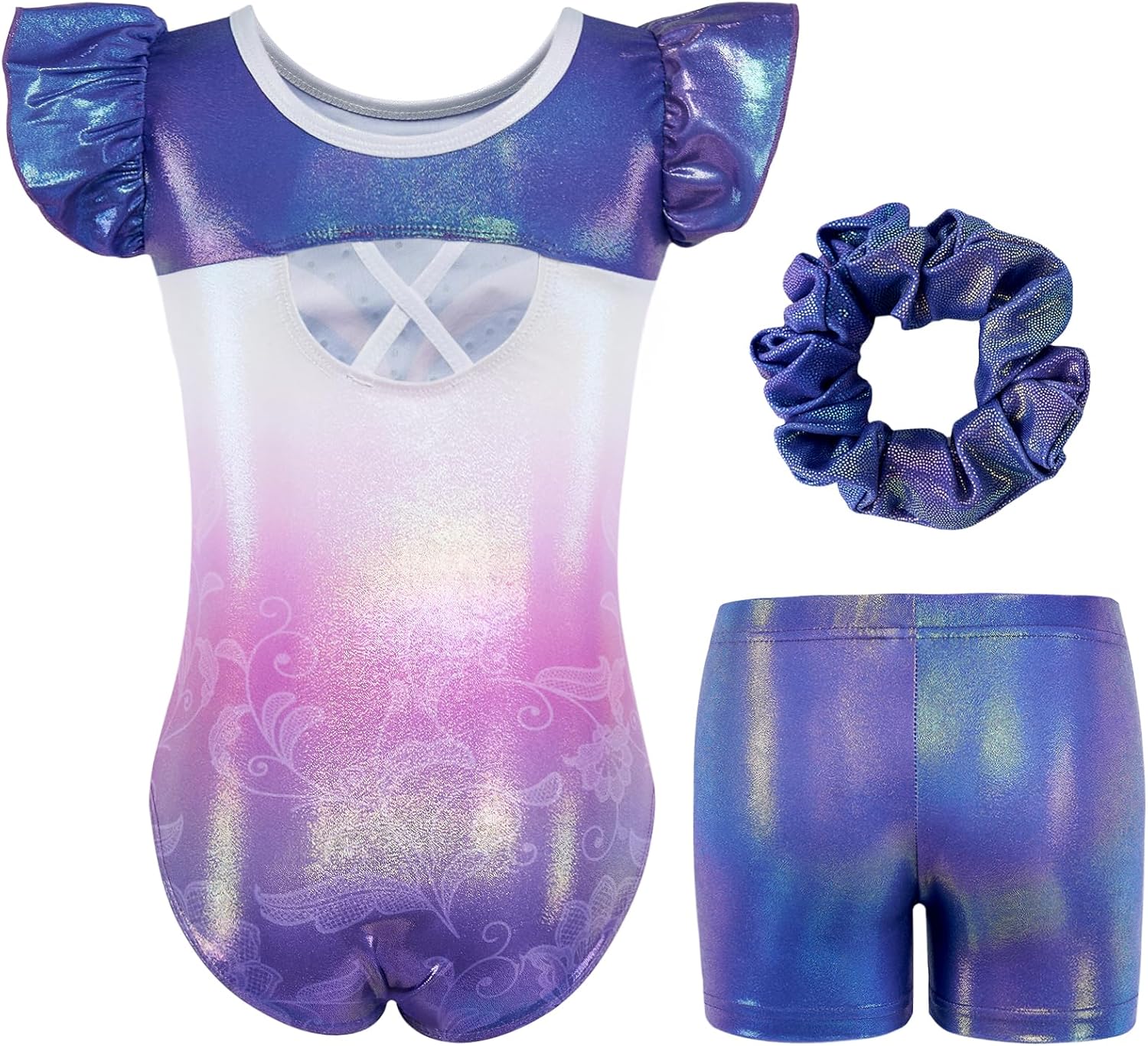 Gogokids Girls Gymnastics Leotards with Shorts, Sparkly Toddler Dance Ballet Biketard, Stretch Tumbling Outfit Activewear - Image 2