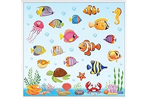 AnyDesign Ocean Window Clings to Adhere Marine Vibes