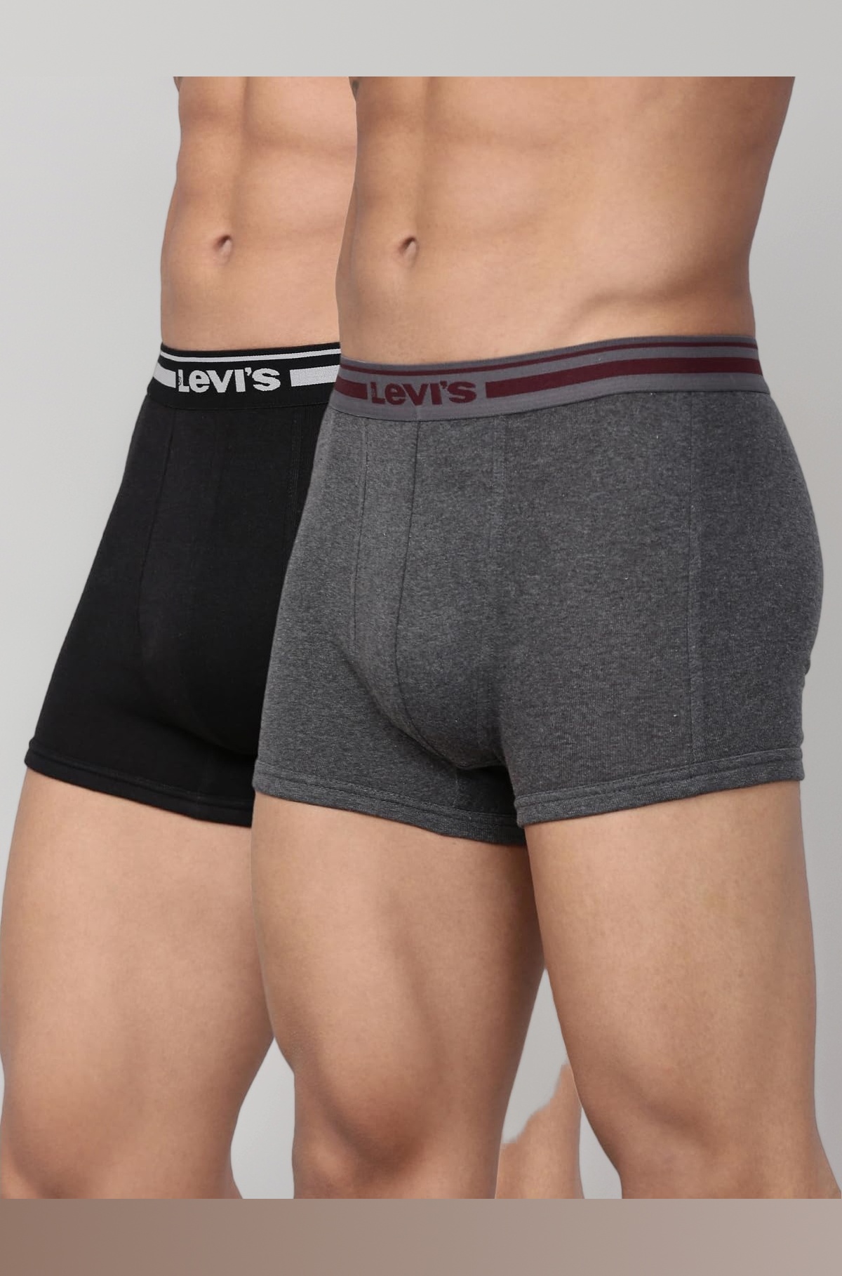 003 Men's 100% Cotton Solid Trunk - Mid Rise, Inner Elastic Waistband (Pack of 2)