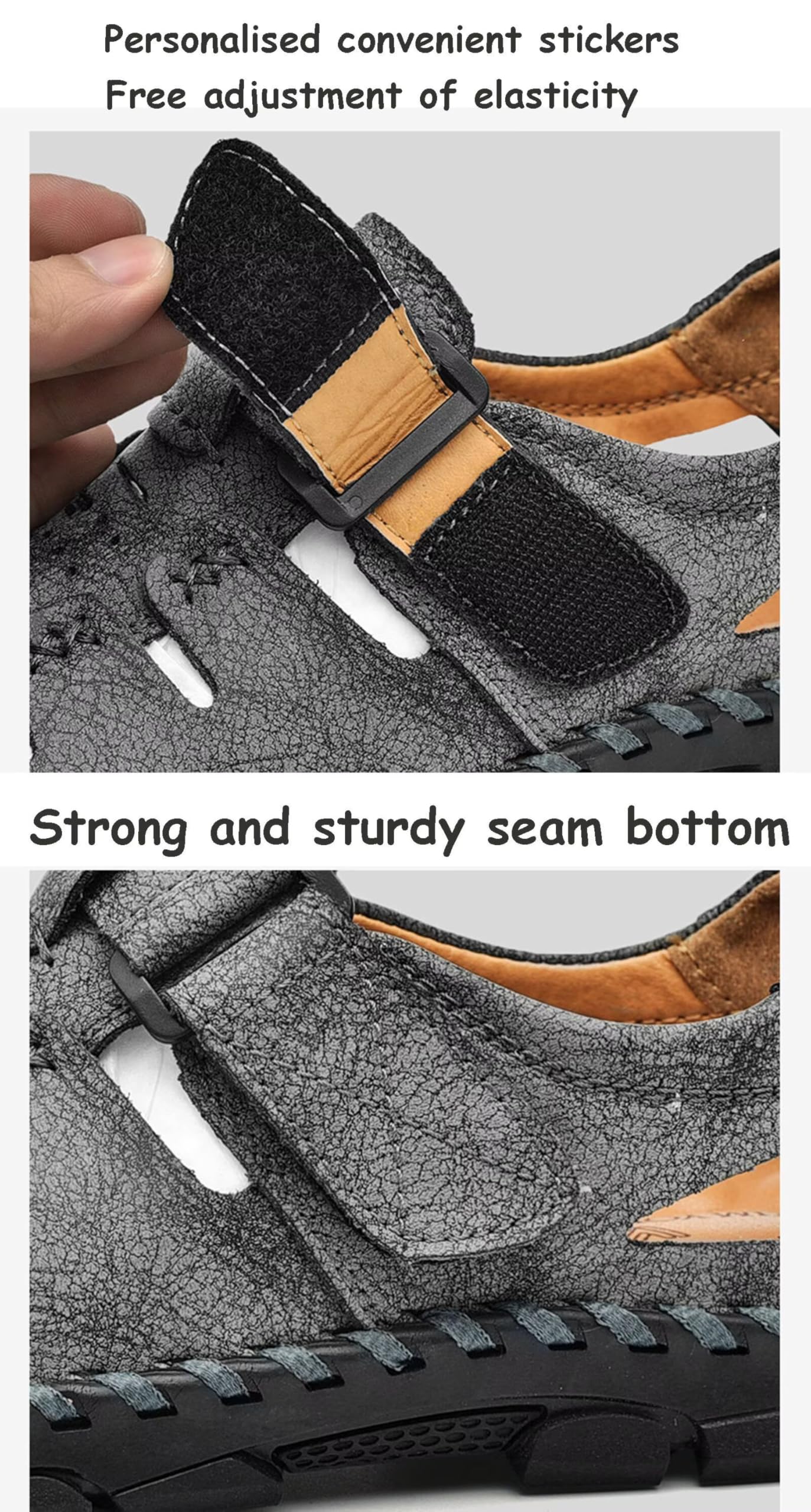 Rivccku Sandalias Deportivas Hombres Verano Exterior Senderismo Zapatos Trekking Casual Zapatos de Montaña Cuero Sandalias de Playa