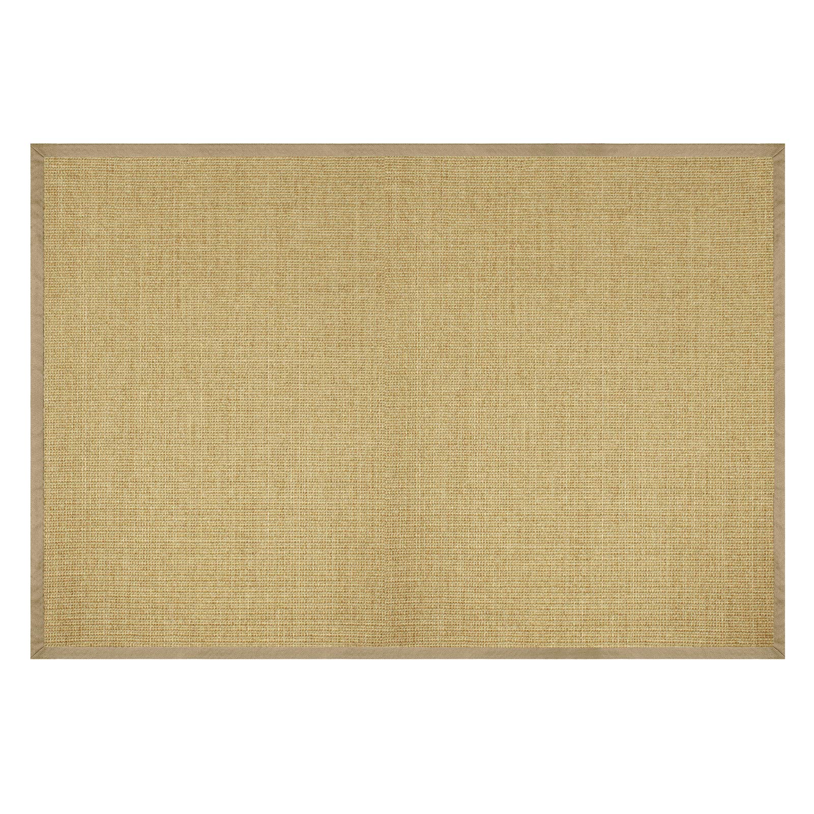 casa pura Tapis en sisal écologique | antidérapant, résistant | idéal Salon, Chambre, Cuisine | Nature avec Bordure Crème - 200x200cm