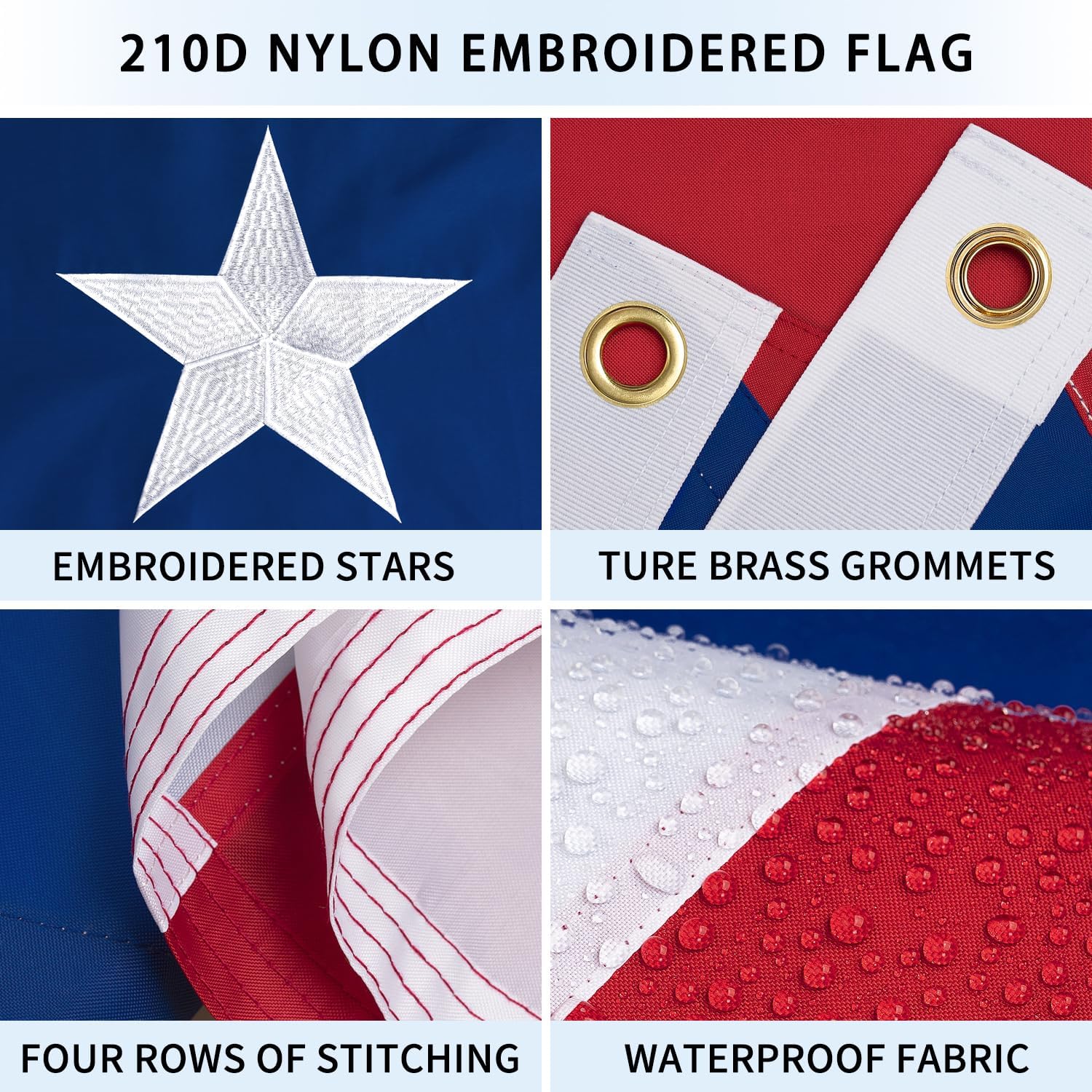Puerto Rico Flag with Poles for Outside House, 6ft Aluminum No Tangle Spinning Flag Pole, 180° Multi- Position Mounting Bracket, 3x5 ft Nylon Puerto Rican Flag, Wind Resistant Rust Free Kit (Black)