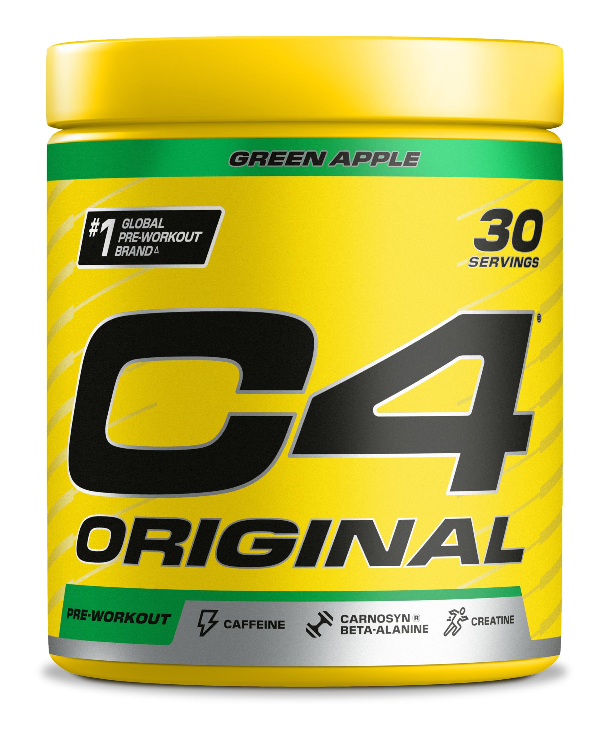 C4 Original Beta Alanine Sports Nutrition Bulk Pre Workout Powder for Men & Women | Best Pre-Workout Energy Drink Supplements | Creatine Monohydrate | Green Apple | 30 Servings