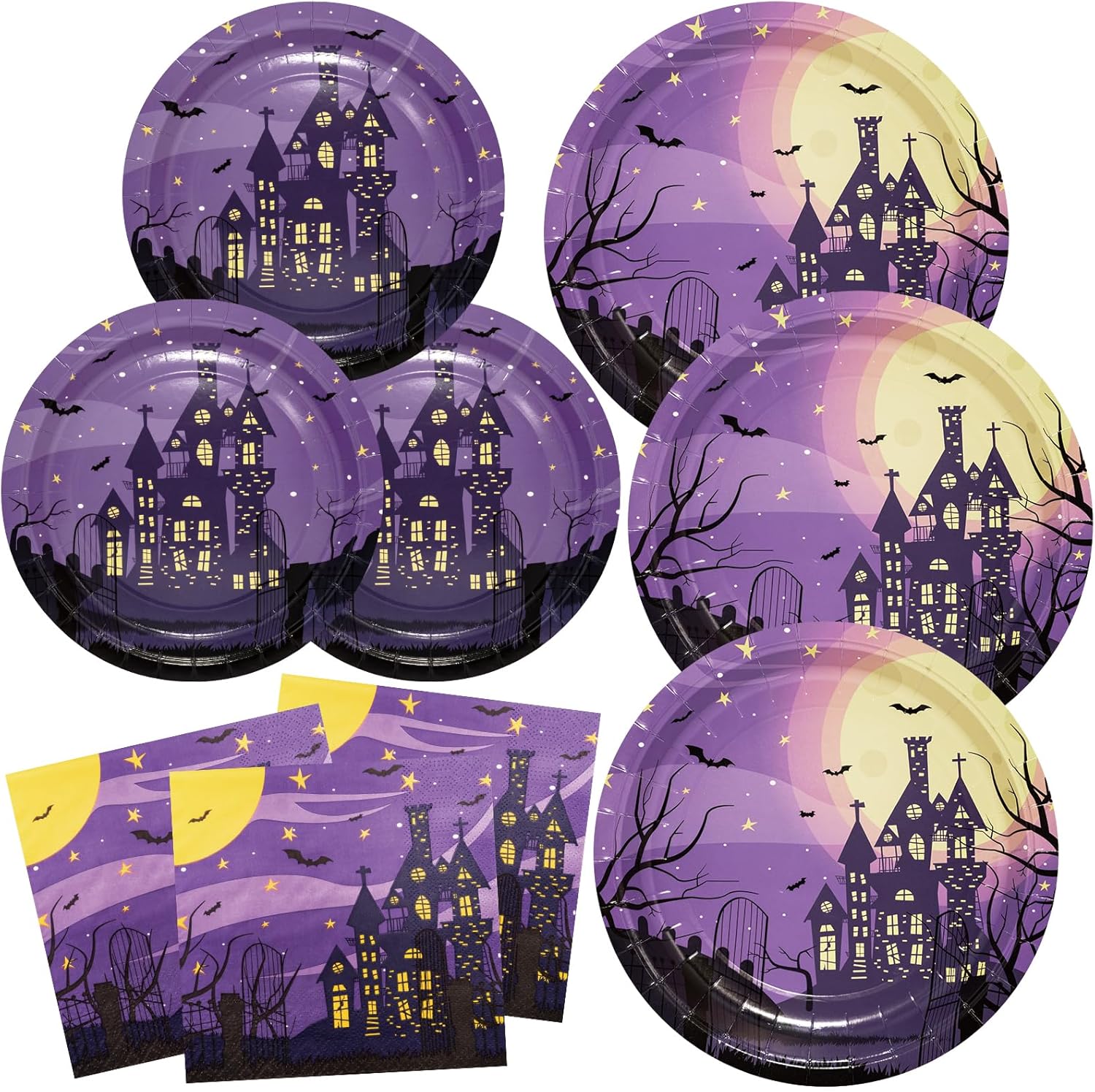 Haunted House Paper Plates Napkins Set 90 Pieces Party