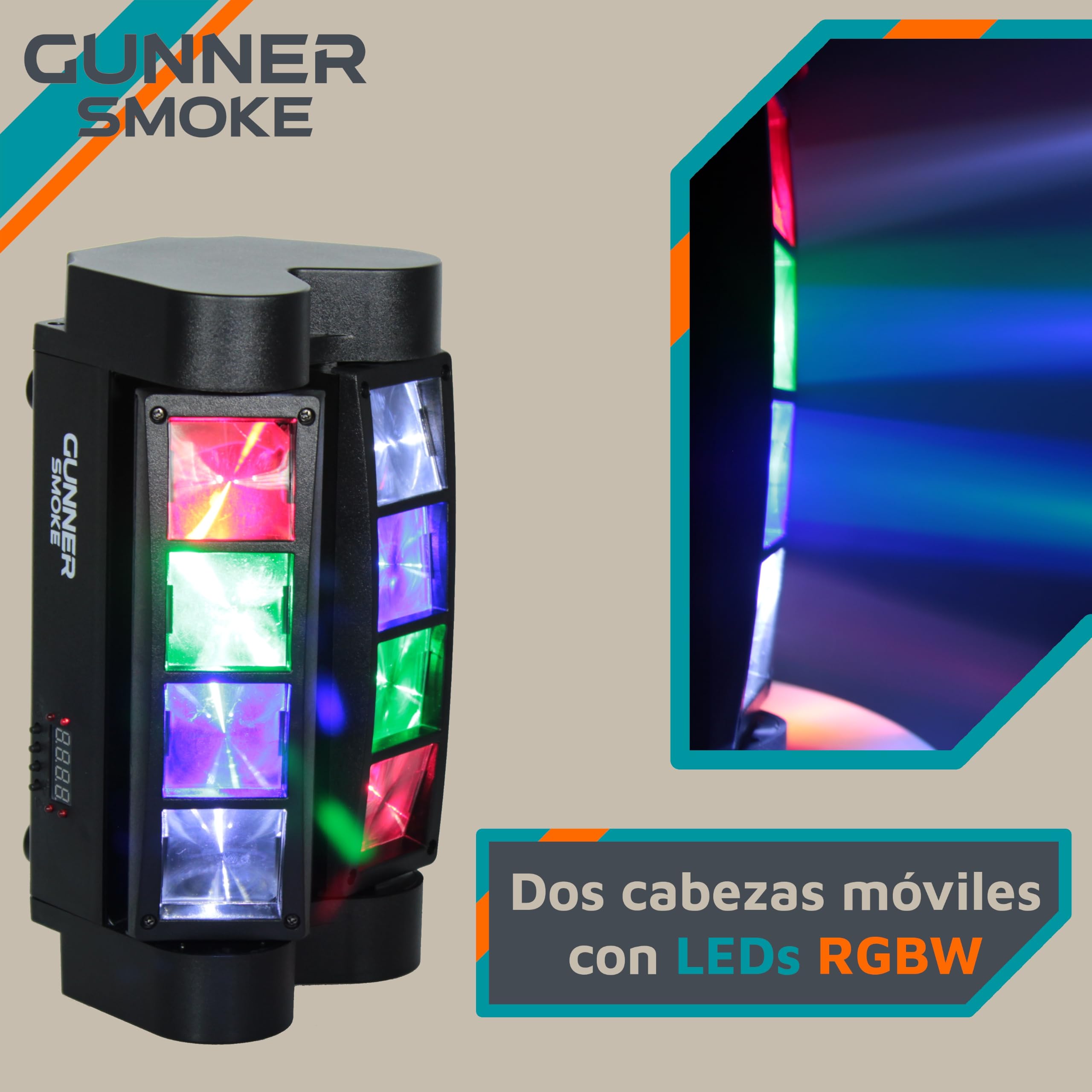 Efekt Spider Beam z LED RGBW i sterowaniem DMX - Światło imprezowe, stroboskop pająka, projektor aktywowany dźwiękiem do barów, klubów, dyskotek, imprez, DJ-ów i wesel.