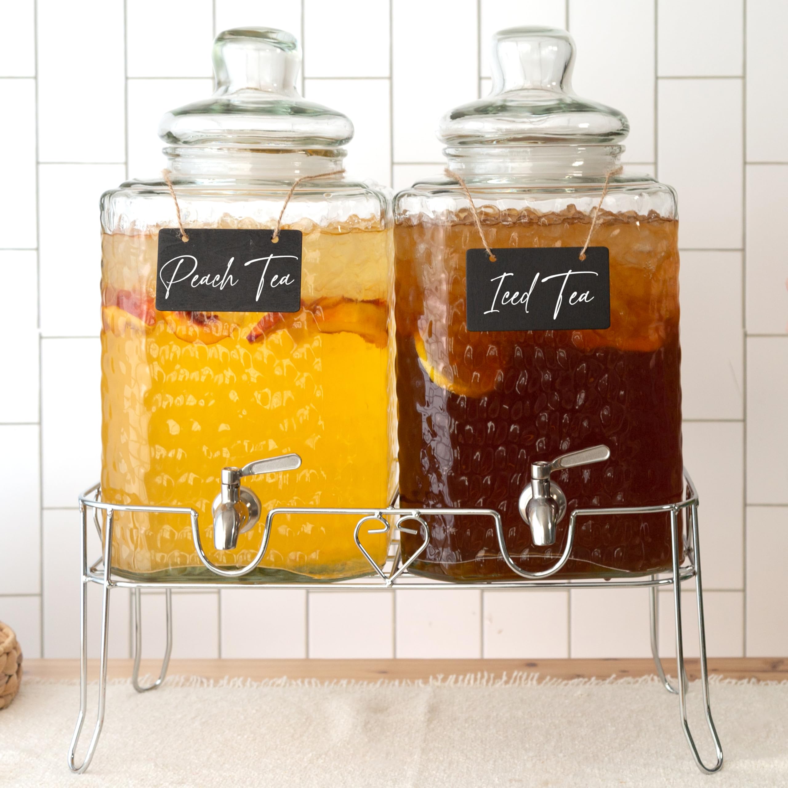 Amazon.com | Ilyapa Double Glass Beverage Dispenser with Stand - 2