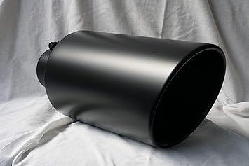GPRO PERFORMANCE Heavy-Duty Diesel TRUCK/SUV Stainless Black Bolt-On Angled Rolled Exhaust Tip/Stack 5