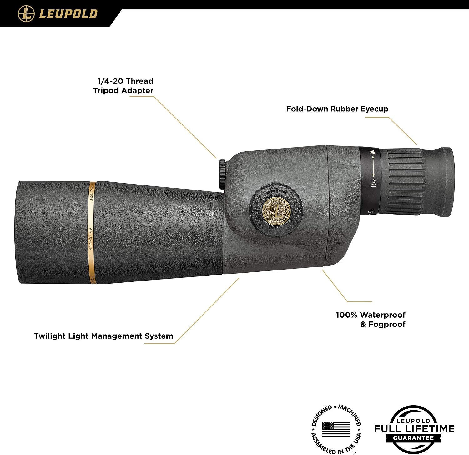 Leupold GR 15-30x50mm Gold Ring Compact Spotting Scope
