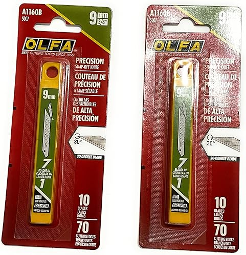 OLFA 5007 A1160B - Hoja de arte a presión de 0.354 in, paquete de 10 (paquete de 2)