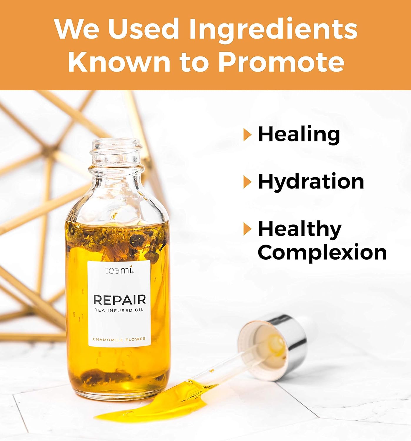 Teami Repair Jojoba Face Oil for Women with Coconut Oil, Camellia Seed & Vitamin E for Skin - Facial Oil Cleanser for Sensitive, Normal, Oily & Dry Skin (2oz)