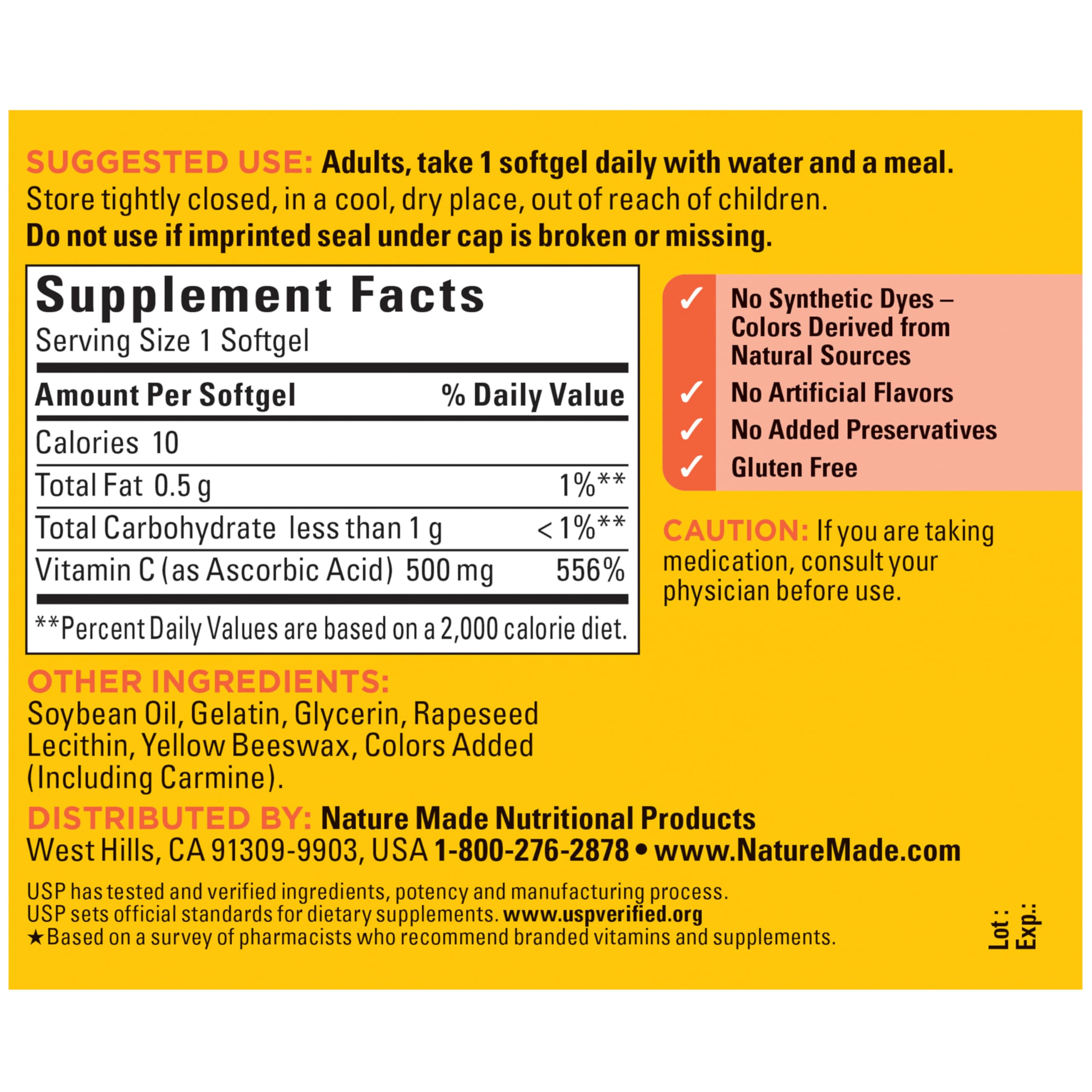 Nature Made Vitamin C 500 mg for Daily Immune Support, 60 Softgels — Amazon image 7
