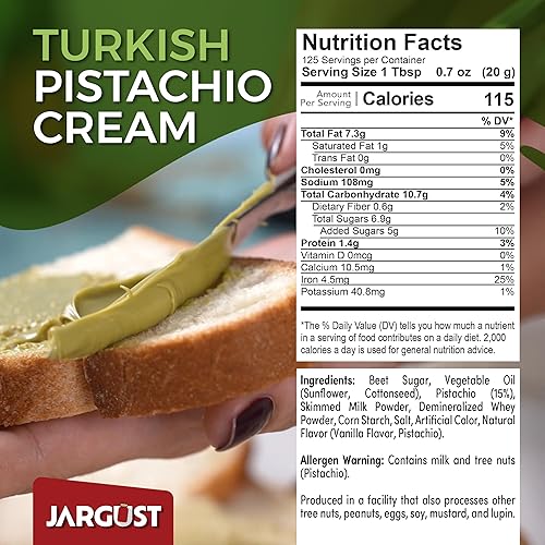 Miniatura 2 de Crema de pistacho a granel para untar, 5.5 libras (5.5 lbs), mantequilla de pistacho turca de primera calidad, perfecta para kit de barra de