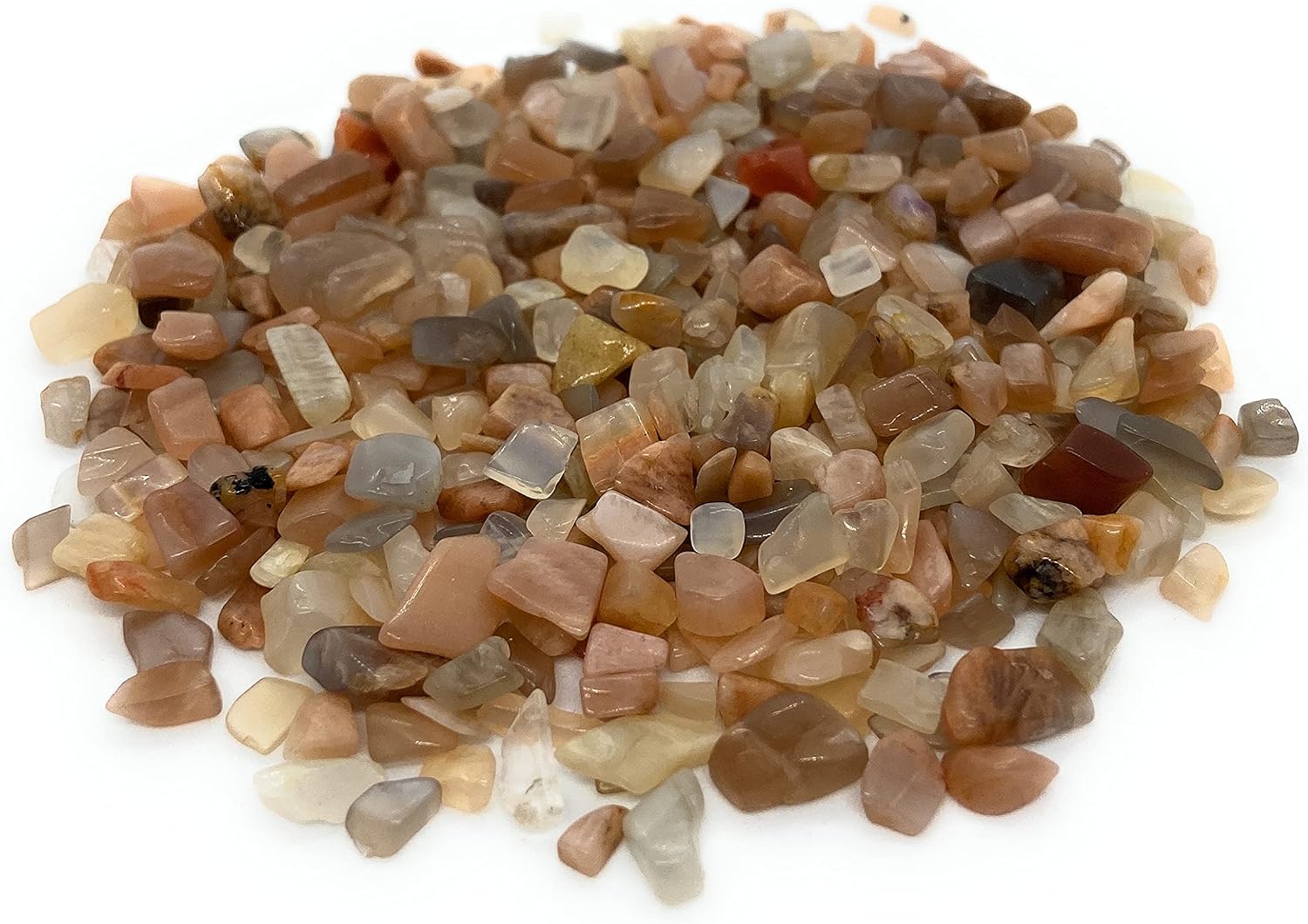 Moonstone Crystal Gemstone Undrilled Chips - 50 Grams