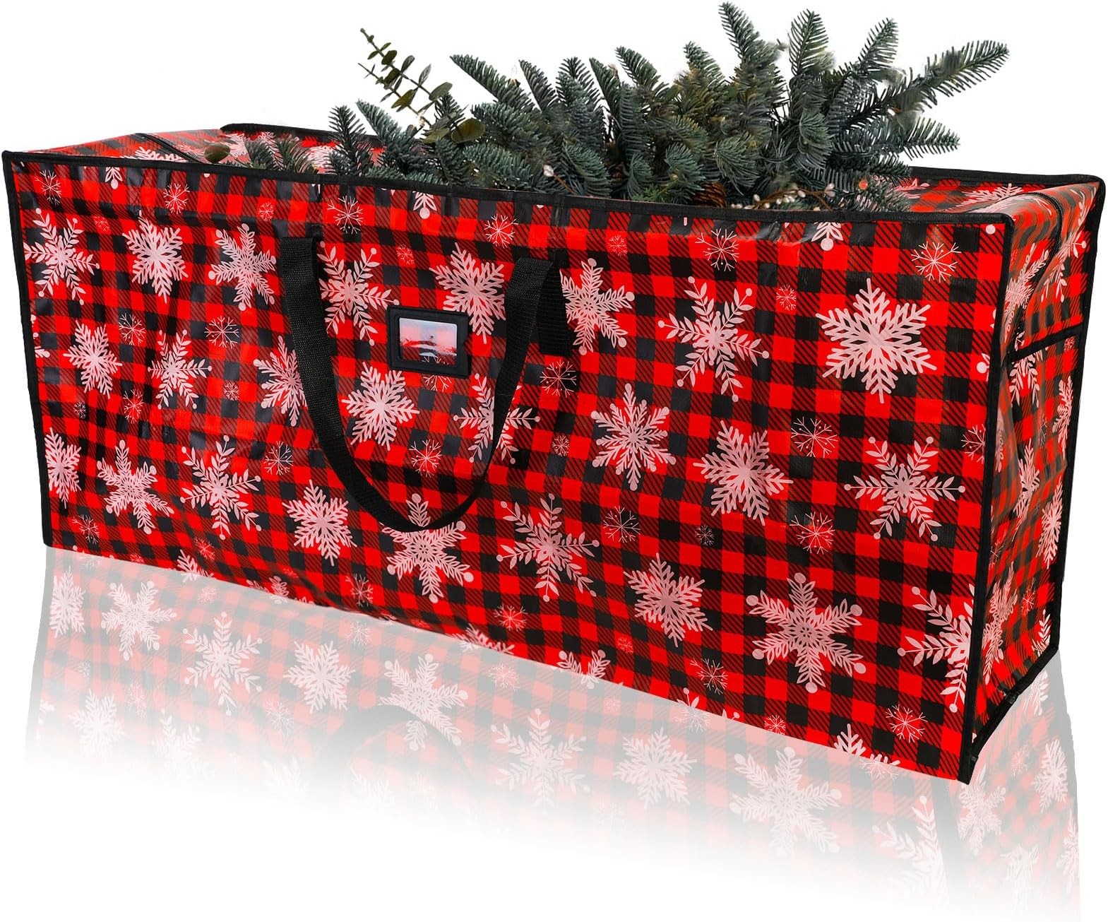 Christmas Tree Storage Bag,Plastic Waterproof Christmas Tree Bag Large Christmas Tree Storage Box Storage Container Reinforced Handles Dual Zippers for 9ft Artificial Holiday Xmas Disassembled Trees