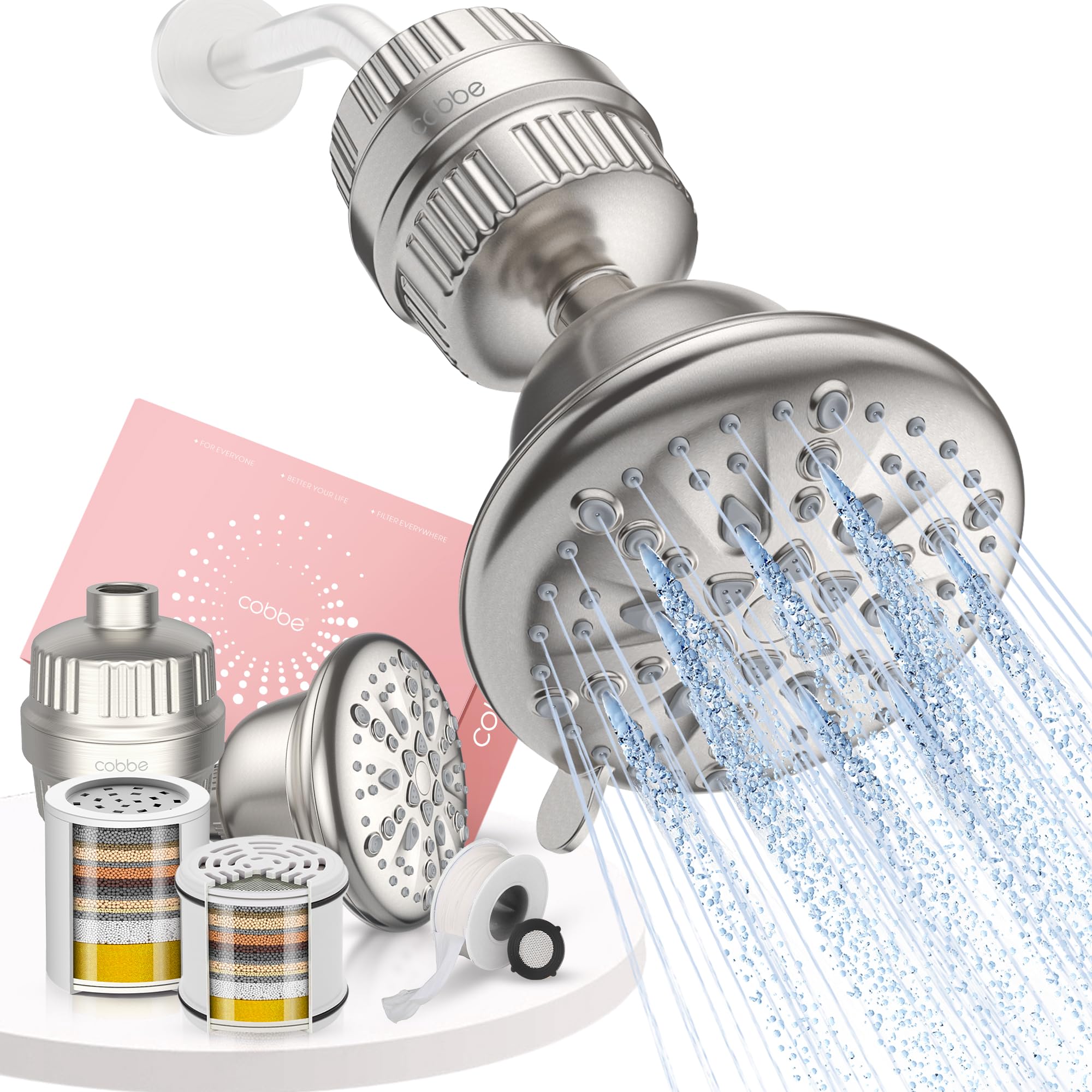 Pommeau de douche de luxe Cobbe avec double filtration 36 étapes