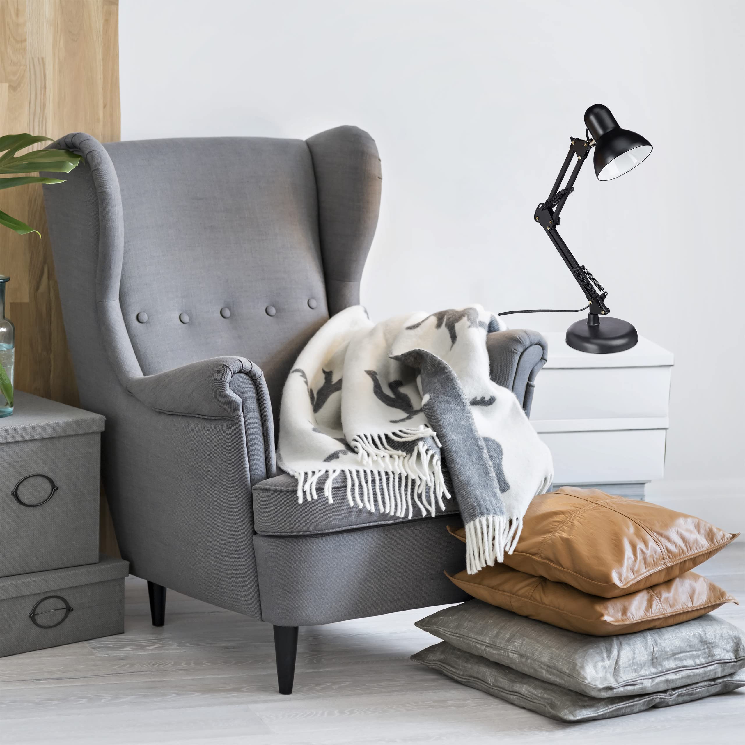 Lampada Da Scrivania Flexo ARGOS - Con Braccio Flessibile E Base In Legno, Per Lettura E Lavoro - Foto 5