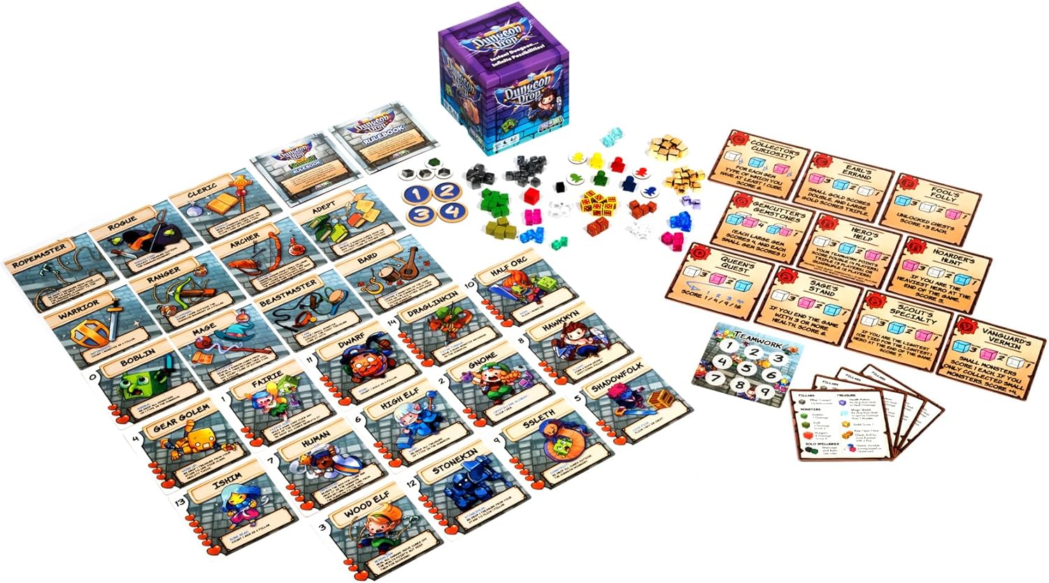 Dungeon Drop by Phase Shift Games – Award-Winning Drop-Style Fantasy Board Game | 1-4 Players | Ages 8+ | Fast-Paced 3D Dungeon Crawler | 15-20 Min Playtime | Family & Adult Game Night Favorite