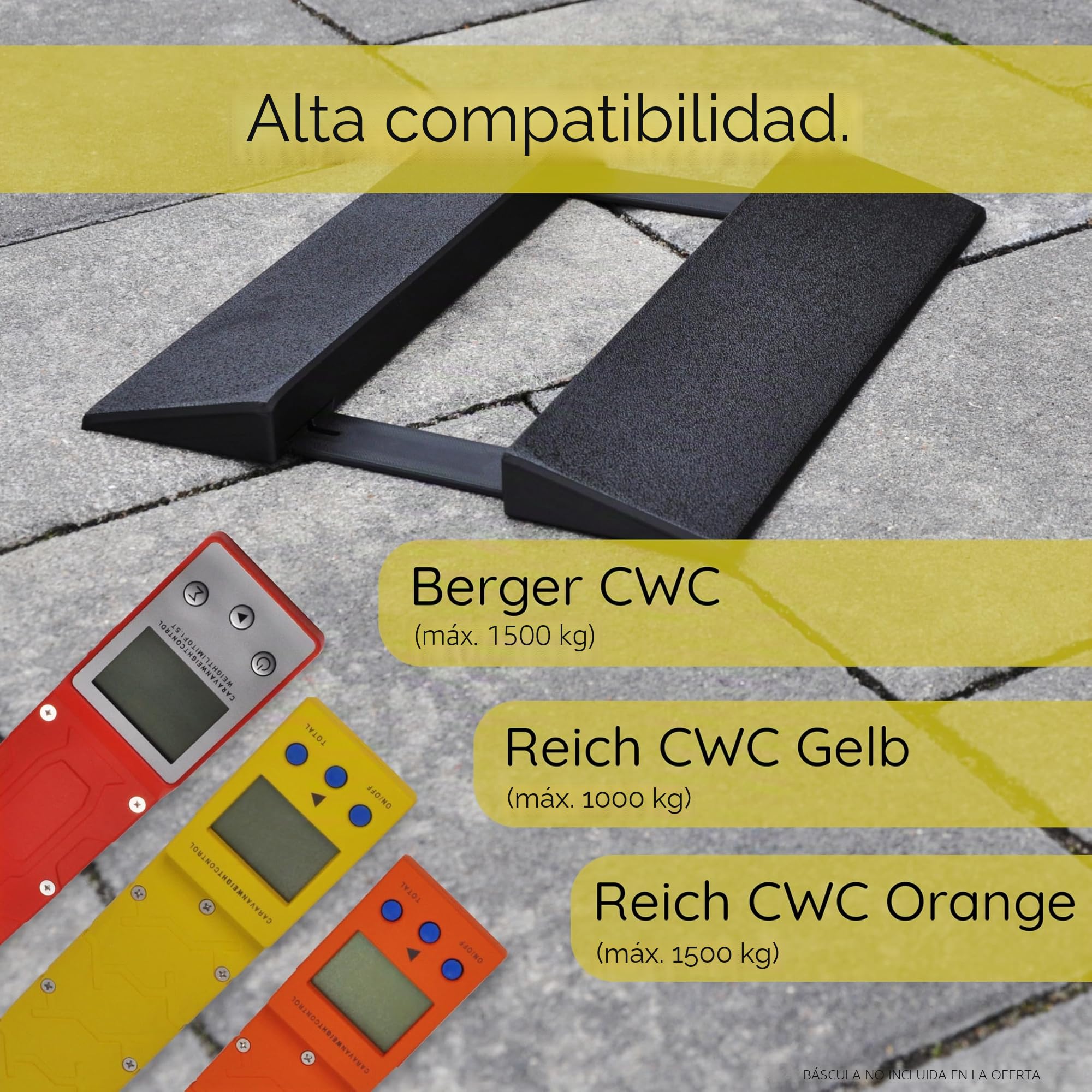 Rampa de acceso adecuada para Reich Caravan Control Weight Control Balanza Caravana remolque Autocaravana Easy Driver CWC