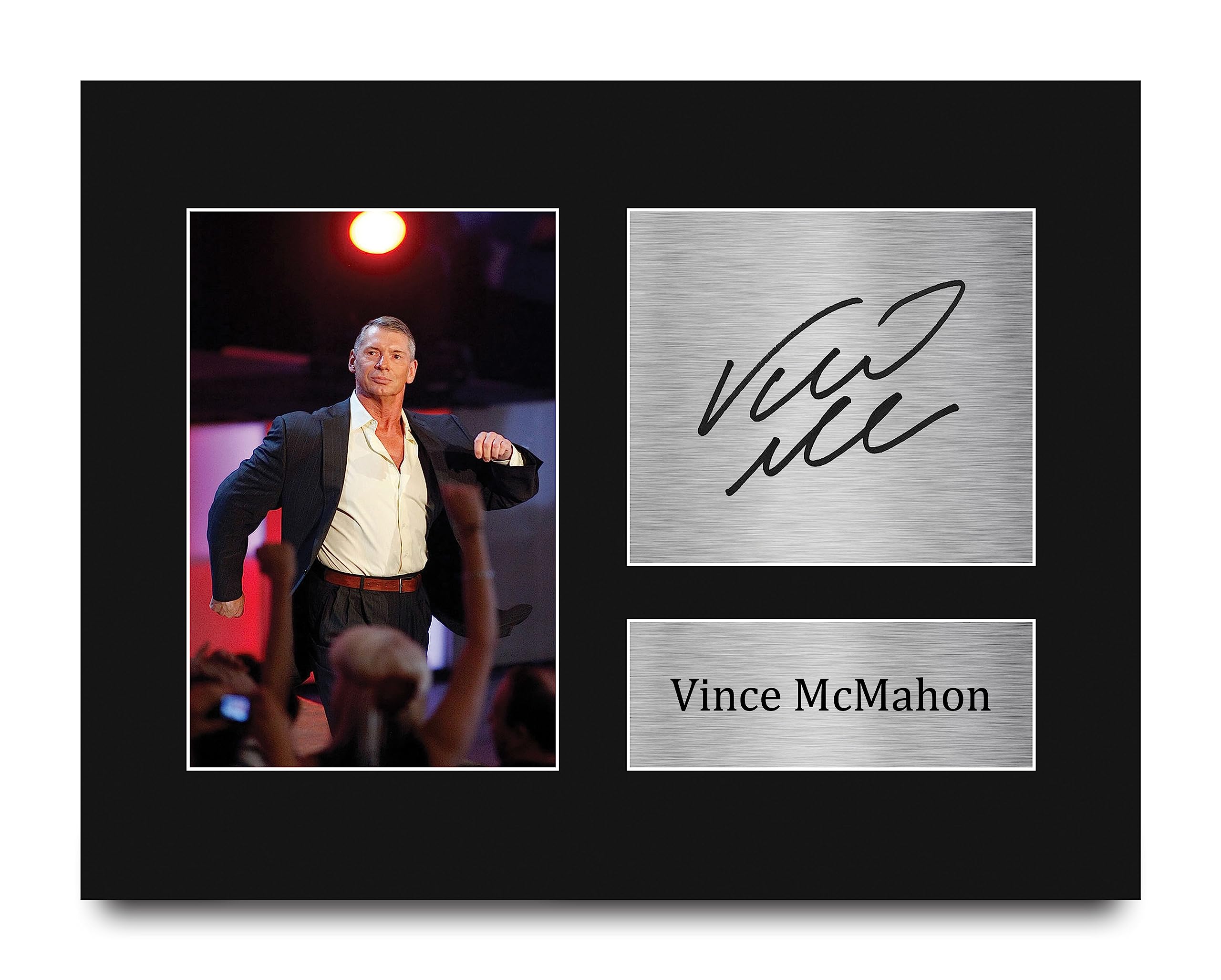 HWC Trading Vince McMahon Gifts Signed Printed Autograph WWF WWE Chairman CEO Wrestling Print Photo Picture Display - US Letter Size