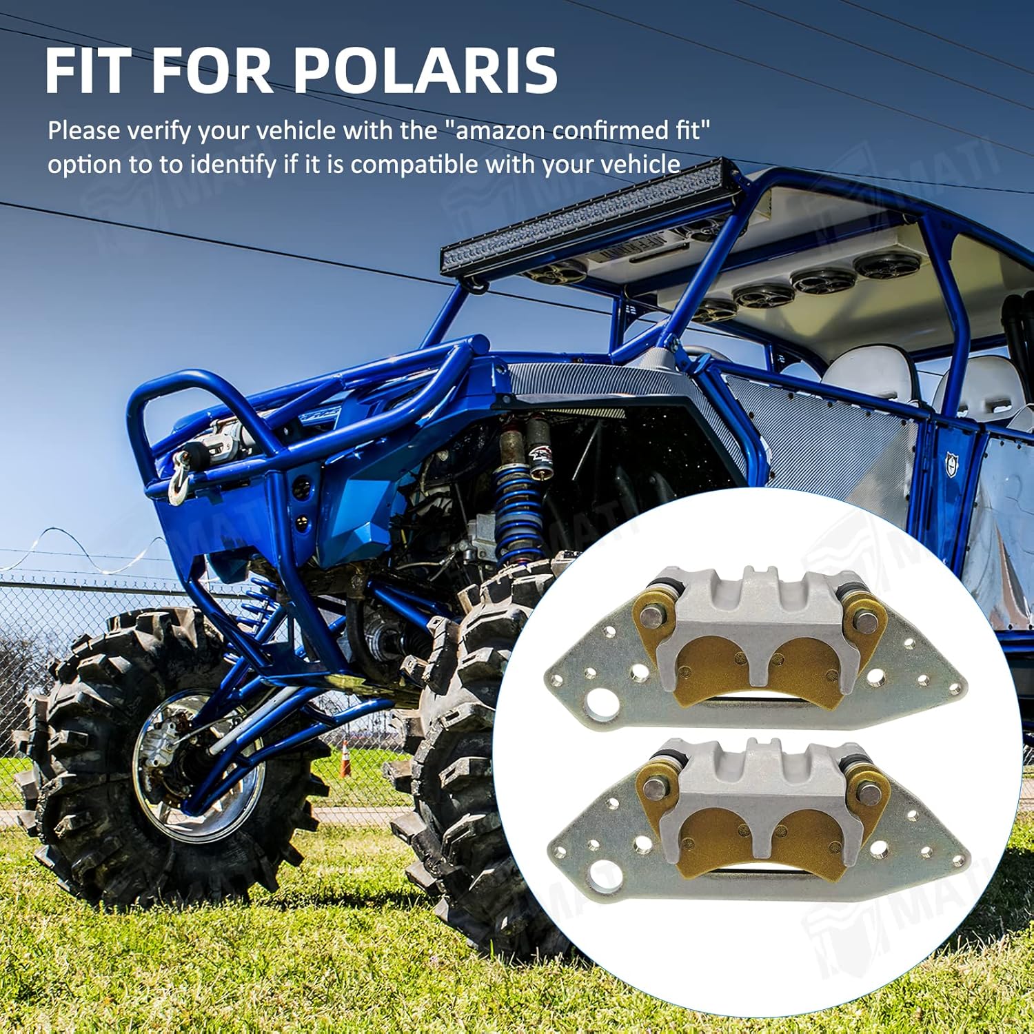 M MATI Front Left Right Brake Calipers for Polaris RZR 1000 XP/XP4/S4/RS1 RZR 4 900 Ranger 1000 570 800 900 Diesel General 1000 Brutus Pro XD 1912496 1912497 1912498