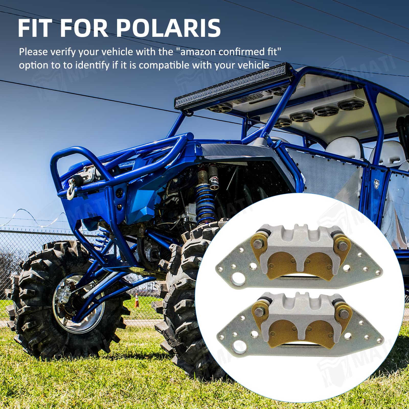 Mabutingti Étriers De Frein Avant Gauche Et Droit Avec Plaquettes - Compatible Polaris RZR, Ranger, General Et Plus