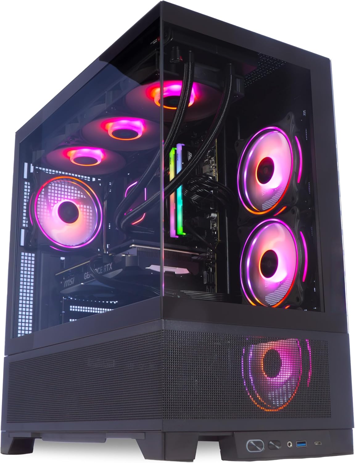 ionz Gaming PC – Desktop Computer with AMD Ryzen 7 5800X CPU, NVIDIA RTX 4060TI GPU, 16GB RAM, 1TB SSD, 360mm AIO Liquid Cooling, 750w PSU, Windows 11, Black – KZ-VF