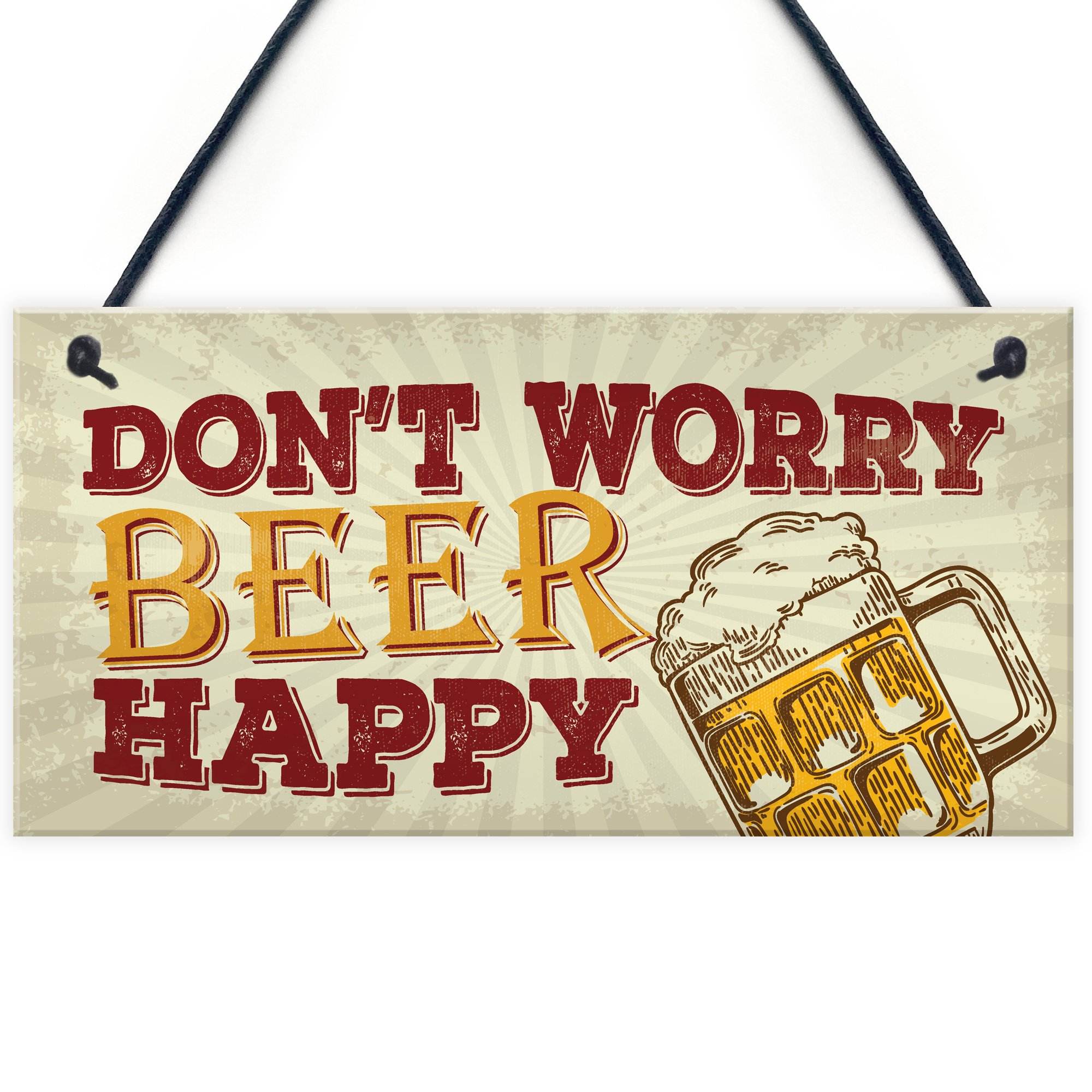 Red Ocean Rustic Beer Kitchen Pub Bar Hanging Wall Sign Man Cave Alcohol Garden Plaque Friendship Gift