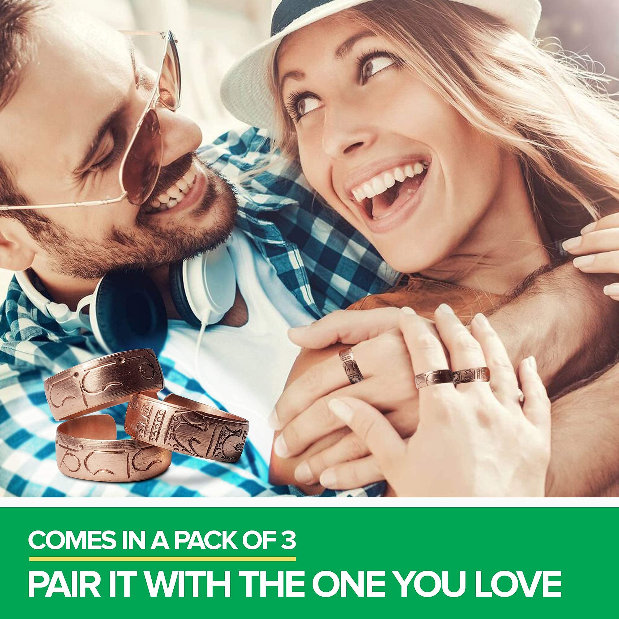 Hand 100 Pure Copper Rings Adjustable Healthy Copper Ring for Arthritis Finger Joint