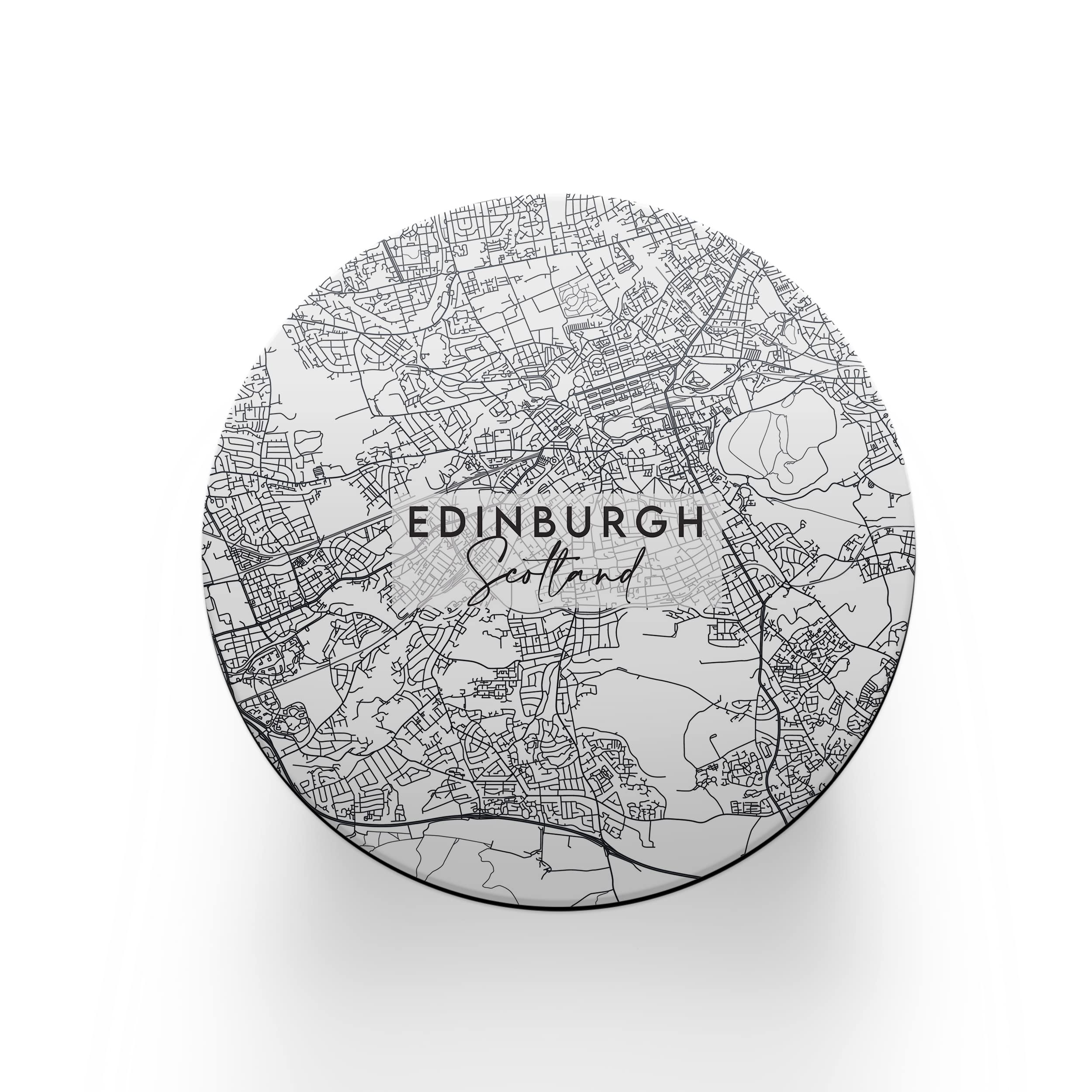 Dv Design Multicolor Round Single Coaster - Edinburgh Scotland Europe Map Travel Hometown City #76941