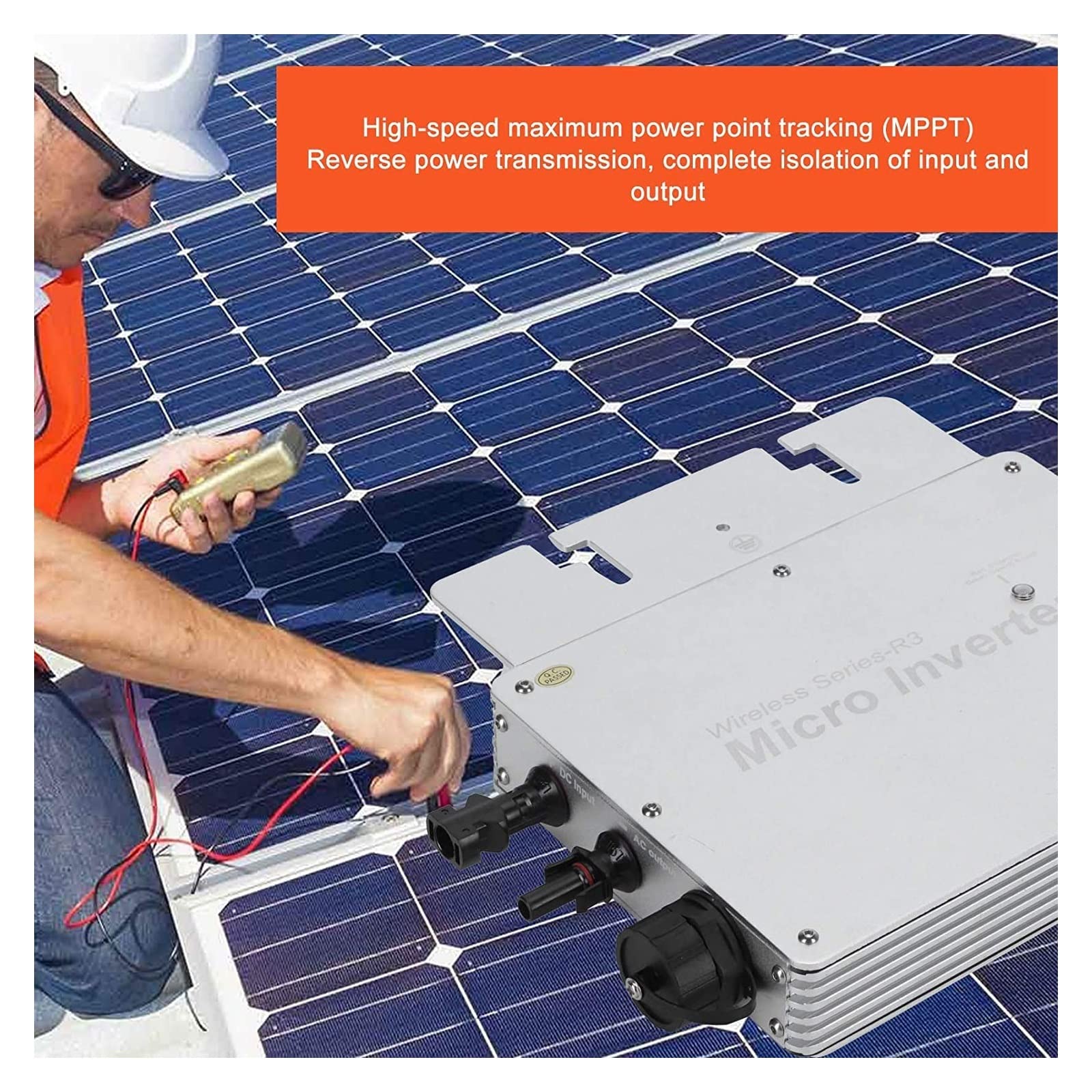 Falowniki sieciowe Micro Solar Inverter, monitorowanie konwertera słonecznego aplikacji telefonicznej z wieloma równoległymi stosami na dachu zewnętrznym dla systemu wytwarzania energii słonecznej Mał