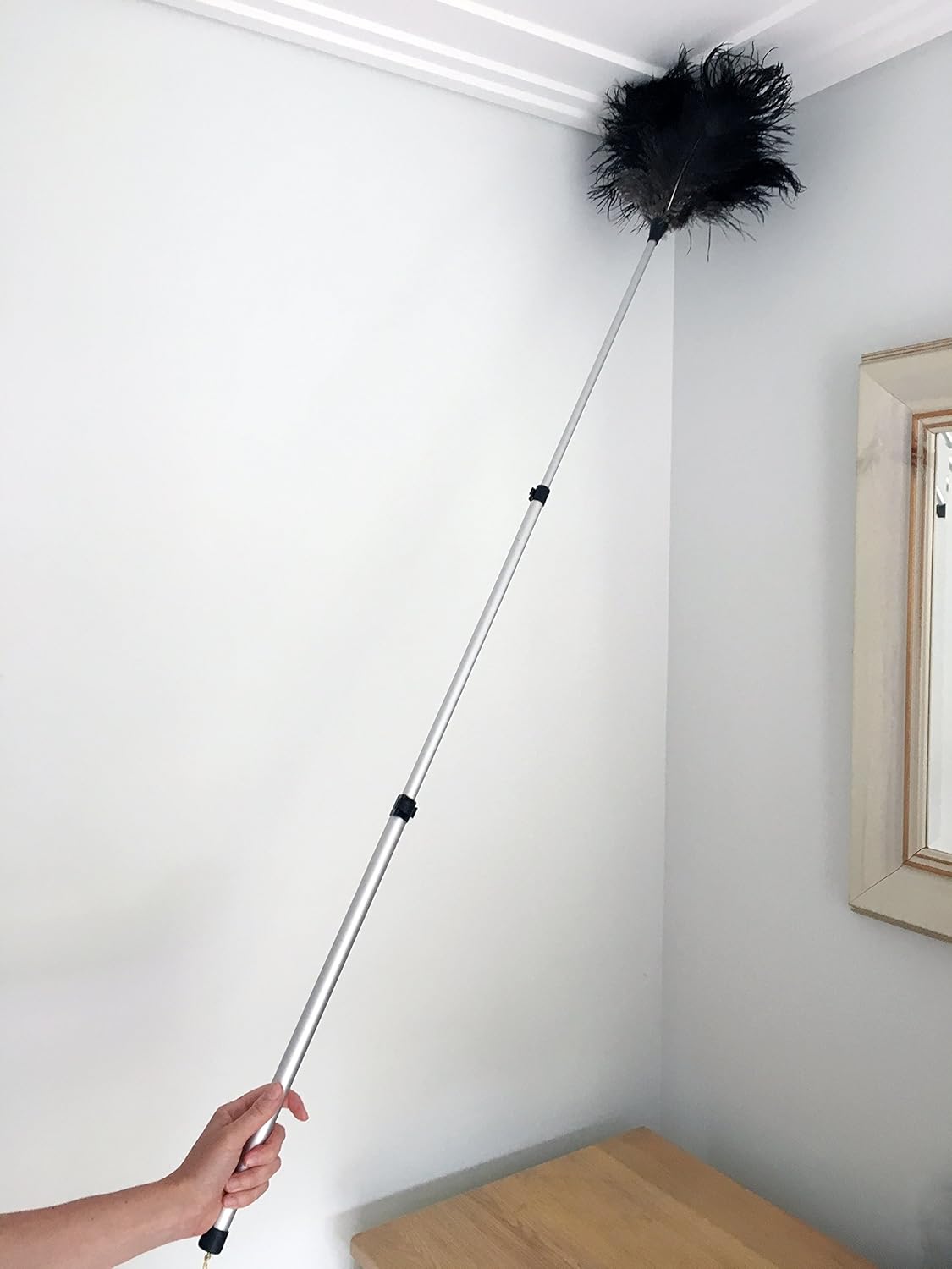144cm (57'') Extendable Genuine Ostrich Feather Duster Premium