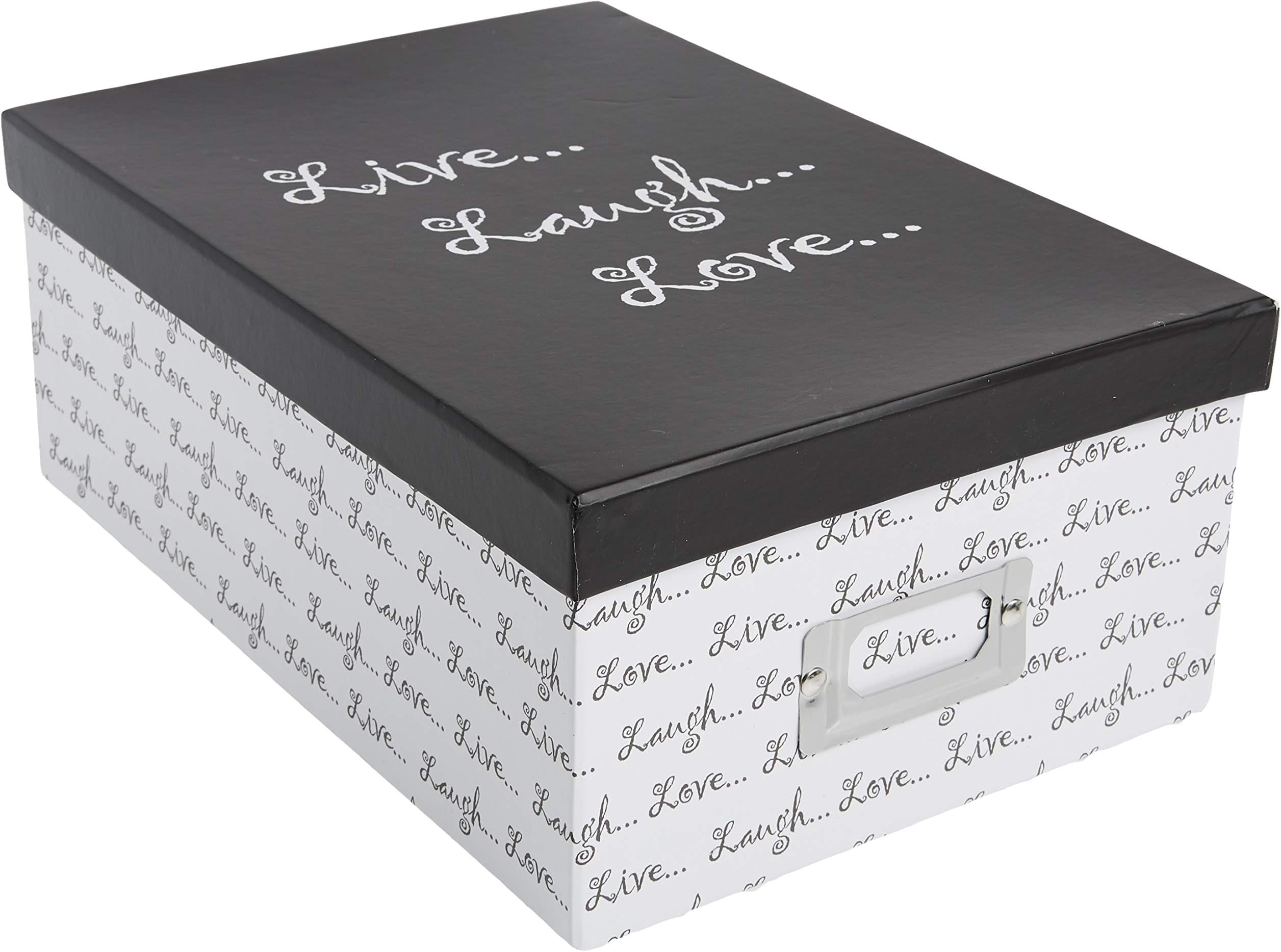 Pioneer Photo Albums B-1BW Photo Storage Box, Live, Laugh, Love Design
