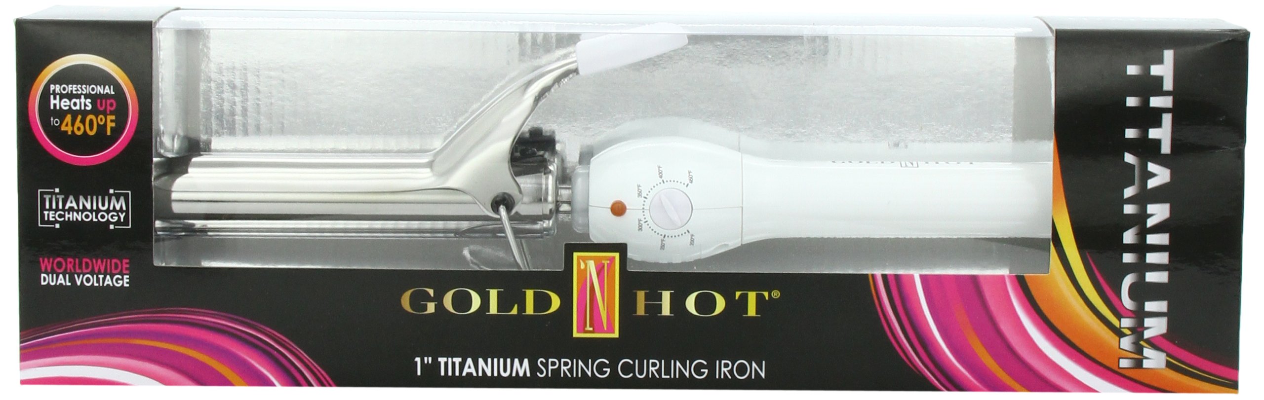 Gold 'N Hot Professional Titanium Spring Curling Iron, 1 Inch