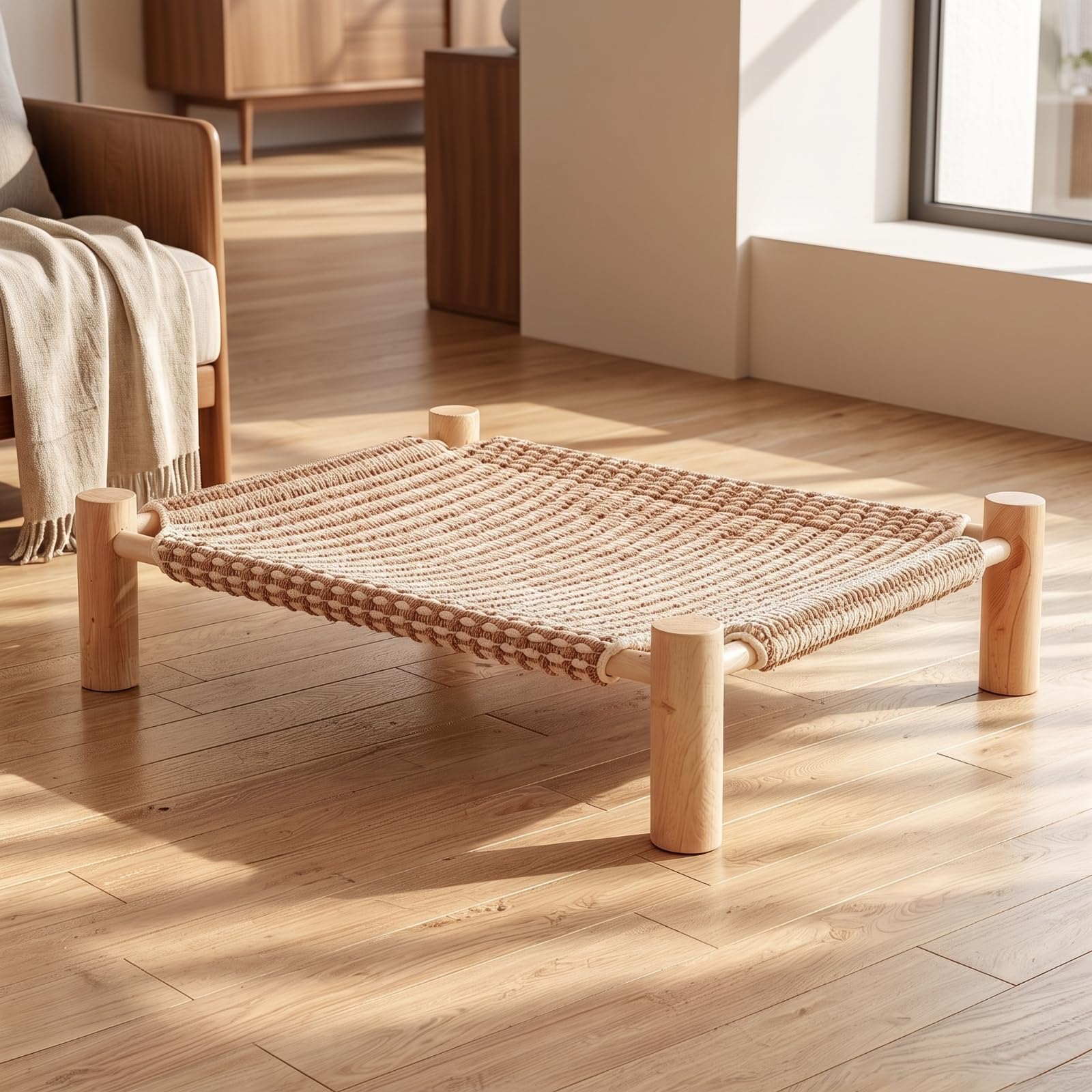 Cama Elevada para Perros Cómoda, Grande 63 × 49 × 13 Cm