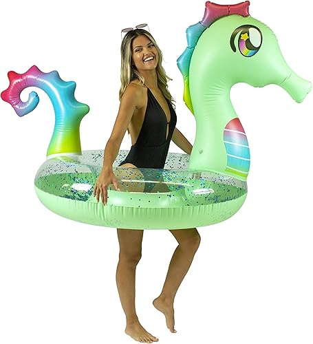Poolcandy - Flotador inflable de animal para piscina, tamaño extra grande de 48 pulgadas, múltiples estilos de animales