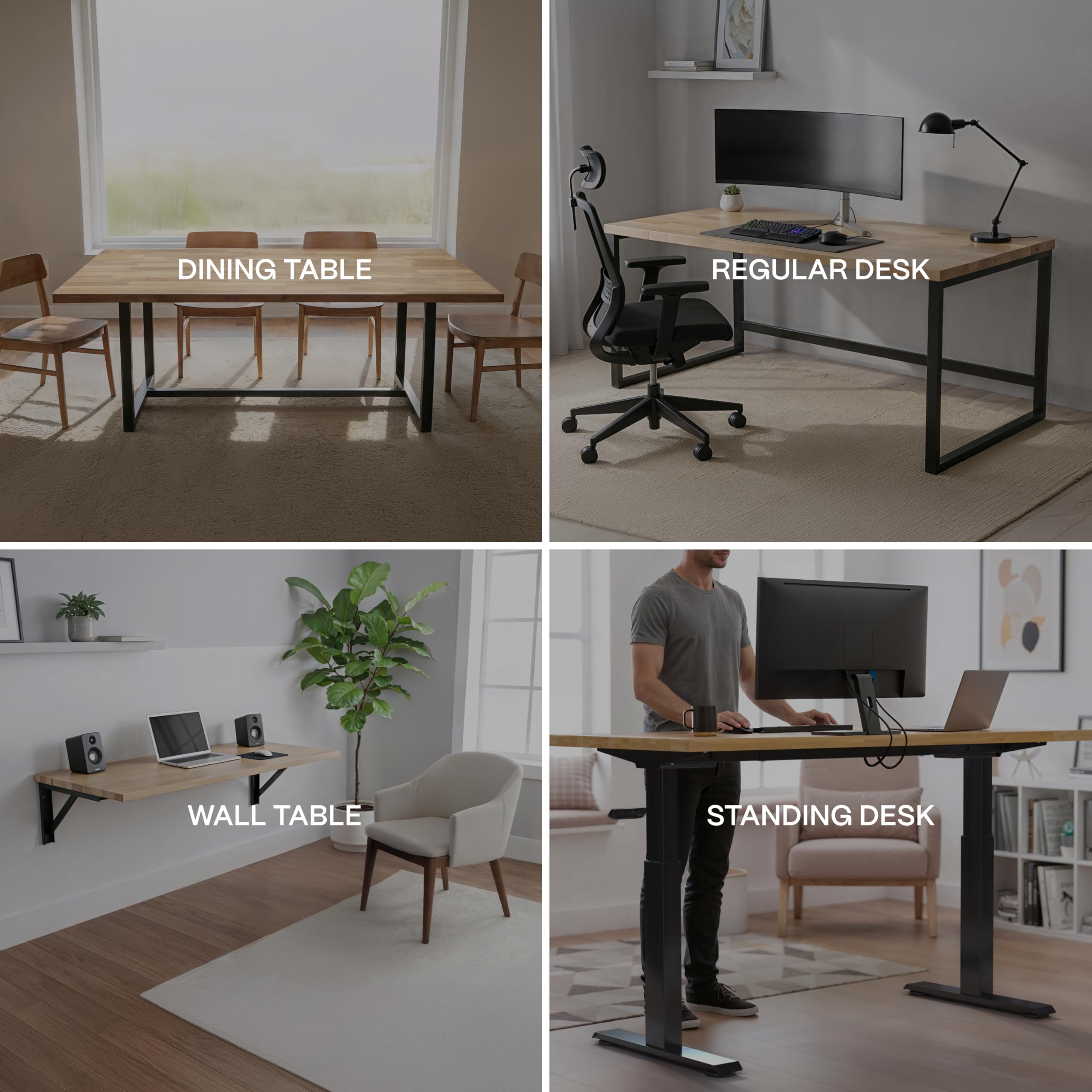 Solid Wood Desk Table Top Pre-Finished 1 2 Thick Tabletop - Universal Fit for Standing Desks Countertops Workstations — view 5