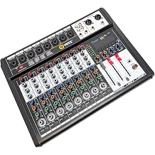 VOYZ Professional Audio Mixers 6/8/12-Channel Compact Consoles with Bluetooth, USB, FX, 3-Band EQ Ideal for DJ, Live Sound, Podcasting, Streaming & Recording VZ-MXPRO8