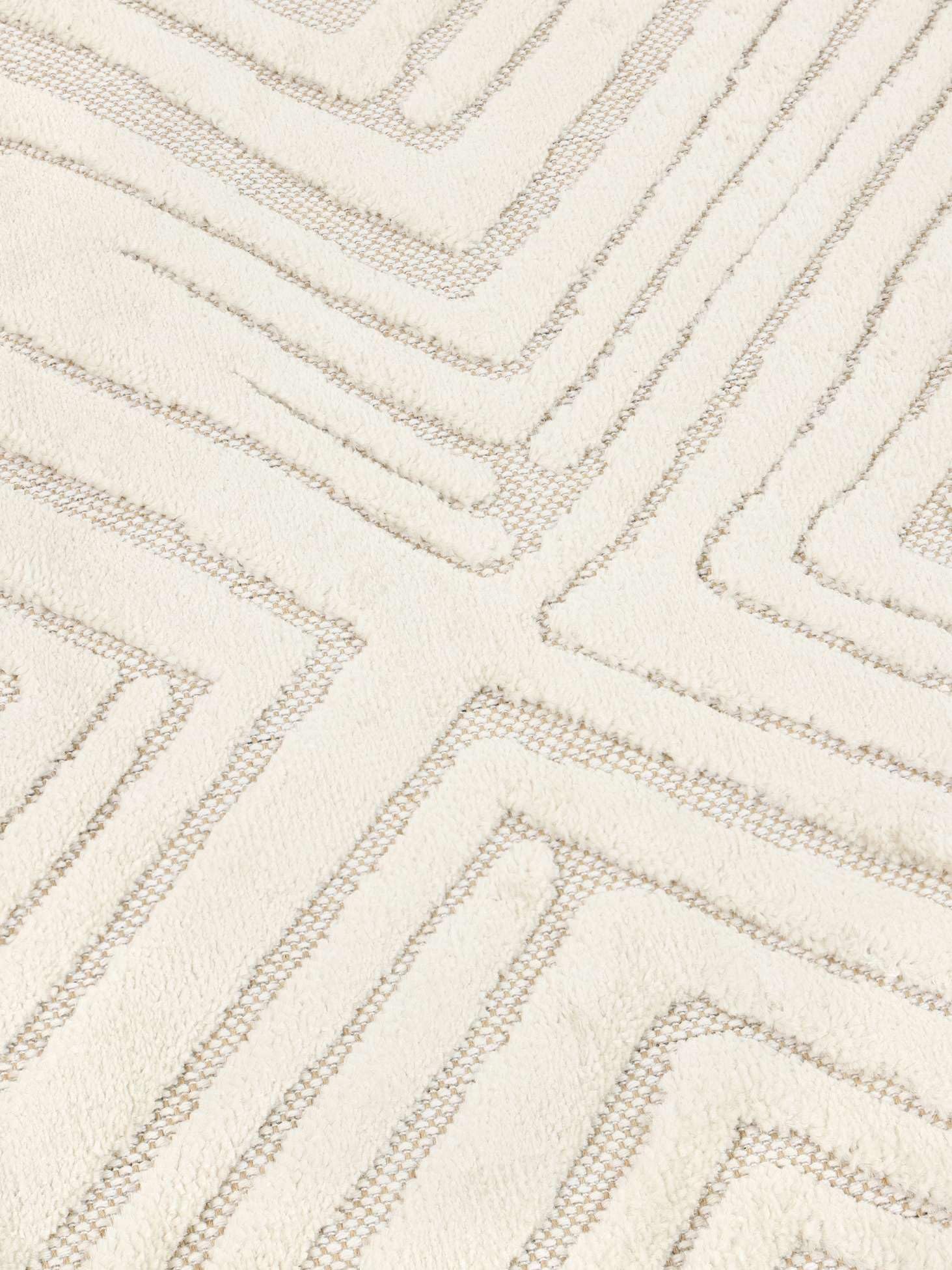 RugVista Tuscany, Tappeto, Moderni, 200 x cm, Quadrata, Pelo medio, Lavabile solo a secco, oeko_tex_100, Bianco crema