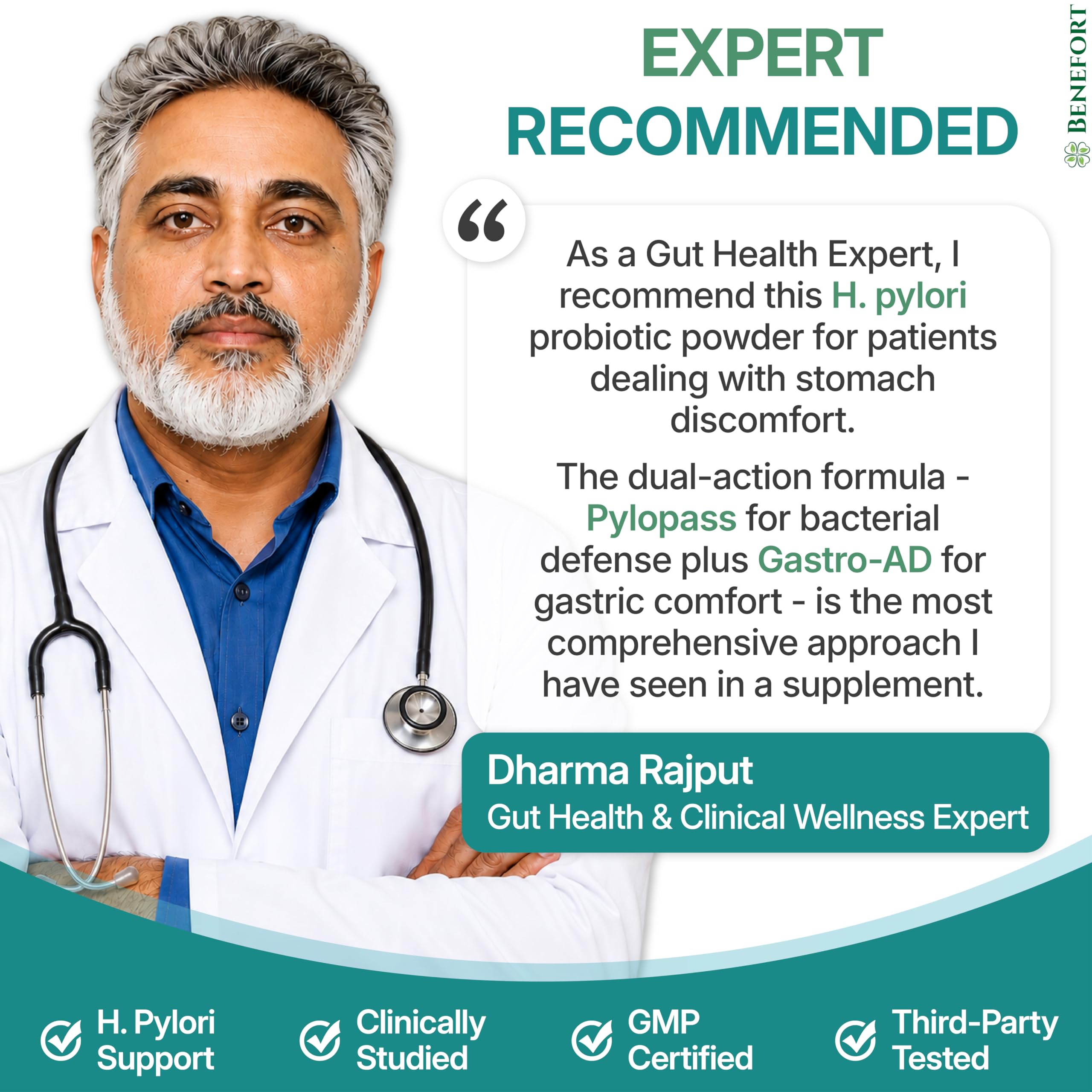 Gut Heal Advanced Probiotic Powder | 60B CFU L. reuteri DSM17648 (Pylopass®) | Acid Reflux, Heartburn & H. Pylori Support | Stomach Soothe Digestive Support, Bloating & Gastric Discomfort | 30 Sachets — Amazon image 8